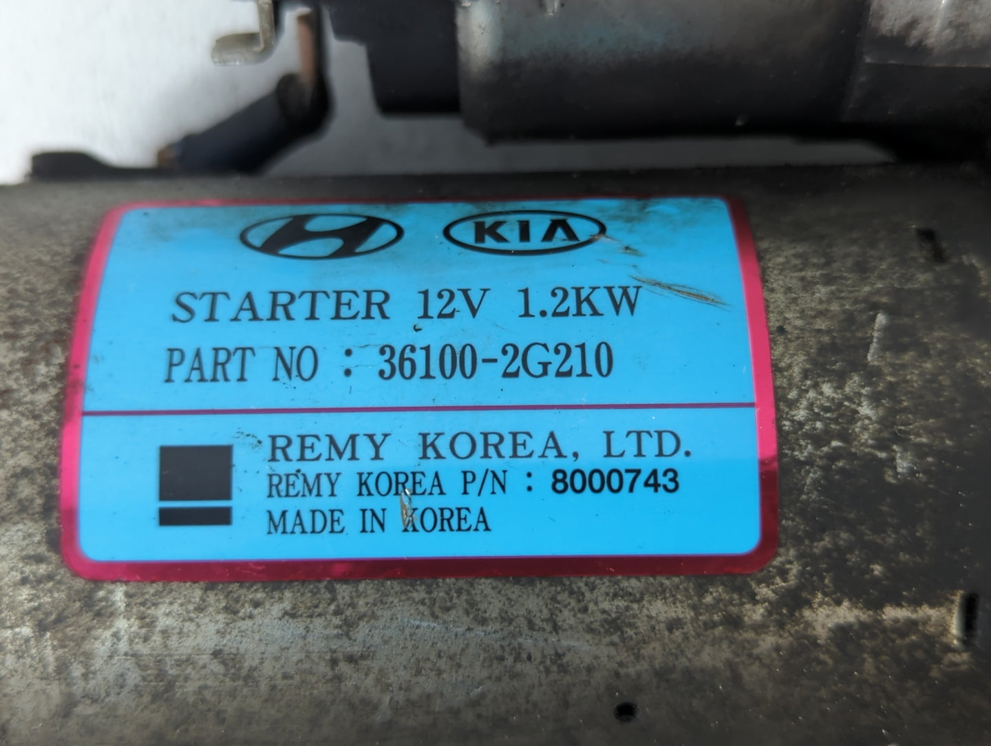 2016-2020 Kia Sorento Car Starter Motor Solenoid OEM P/N:36100-2G210 Fits Fits 2015 2016 2017 2018 2019 2020 OEM Used Auto P