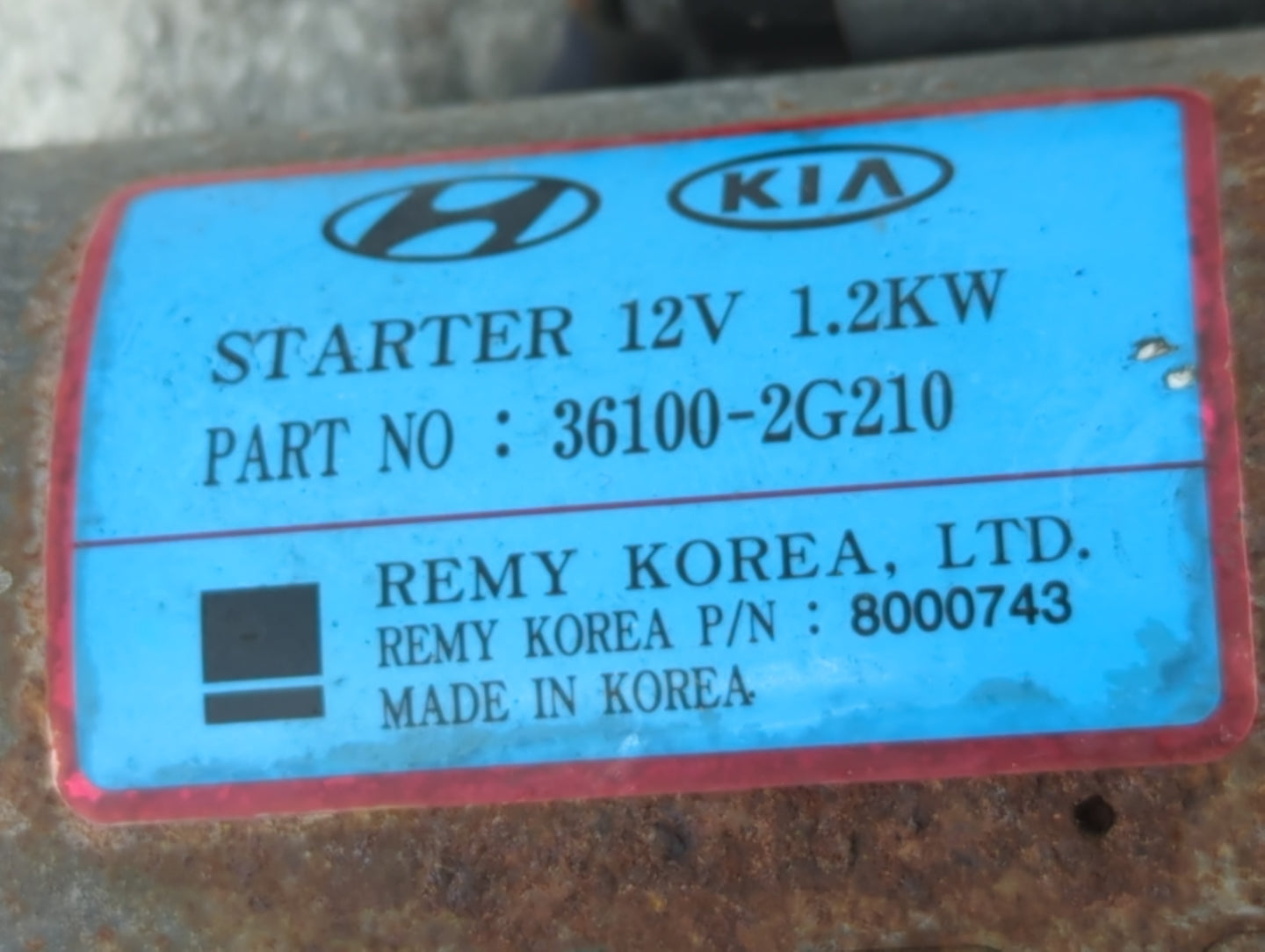 2016-2020 Kia Sorento Car Starter Motor Solenoid OEM P/N:36100-2G210 Fits Fits 2015 2016 2017 2018 2019 2020 OEM Used Auto P