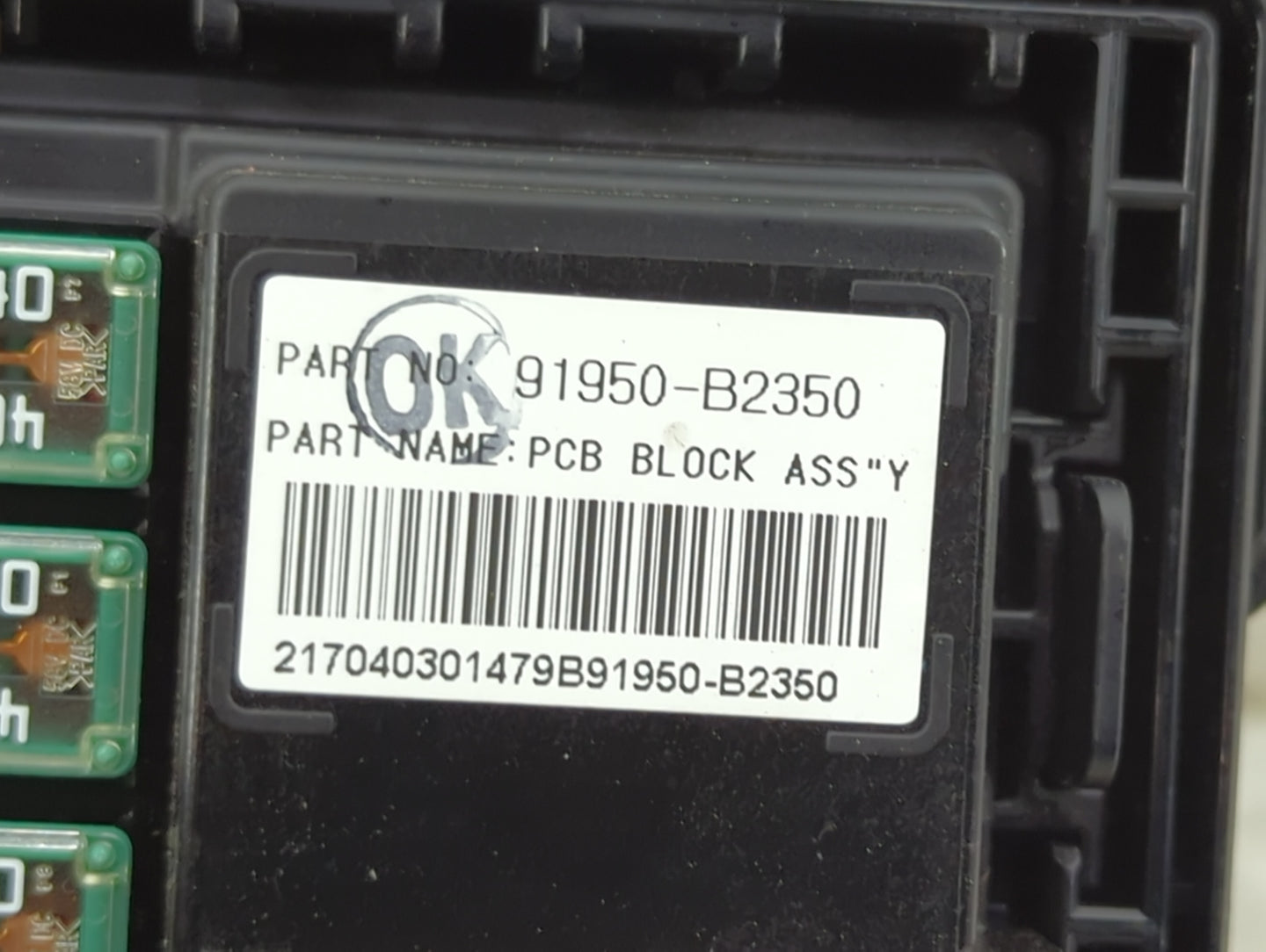 2017-2019 Kia Soul Fusebox Fuse Box Panel Relay Module P/N:91950-B2350 Fits Fits 2017 2018 2019 OEM Used Auto Parts - Oemuse