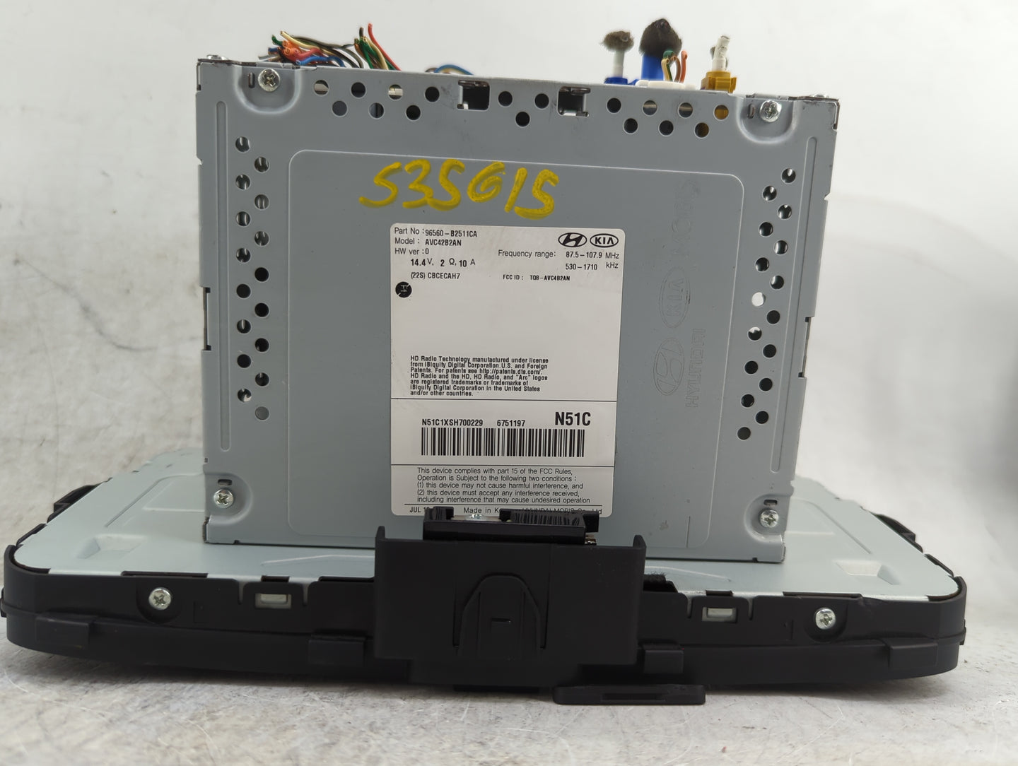 2018-2019 Kia Soul Radio AM FM Cd Player Receiver Replacement P/N:96560-B2511CA AVC4282AN Fits Fits 2018 2019 OEM Used Auto 