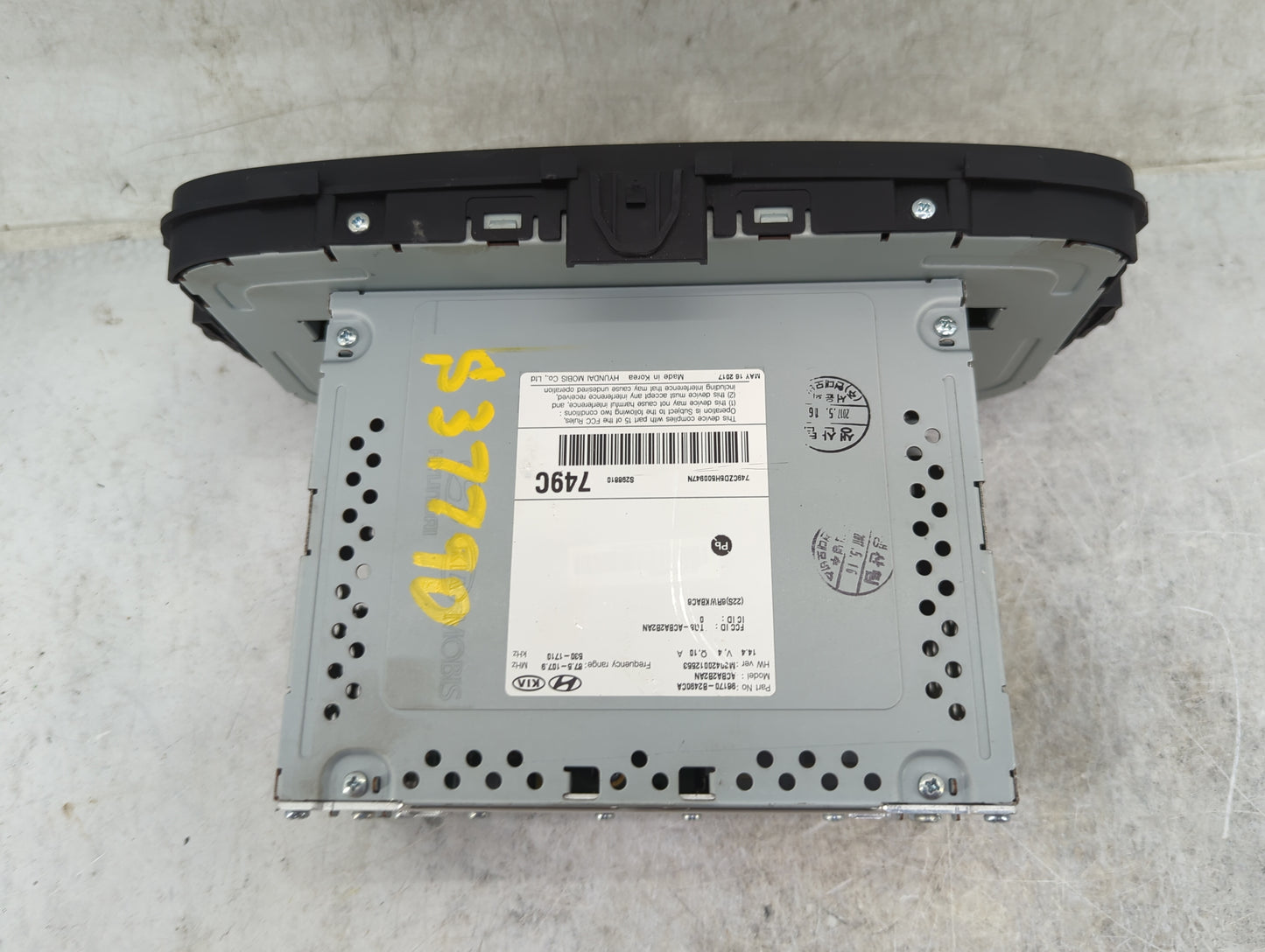 2017-2019 Kia Soul Radio AM FM Cd Player Receiver Replacement P/N:96170-B2400CA AC463AN, MFA33512663 Fits Fits 2017 2018 201