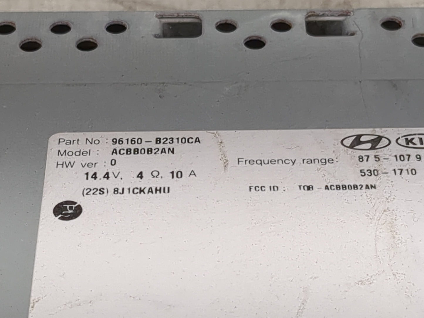 2017-2019 Kia Soul Radio AM FM Cd Player Receiver Replacement P/N:96160-B2310CA ACBB0B2AN, TOB-ACBB0B2AN Fits Fits 2017 2018