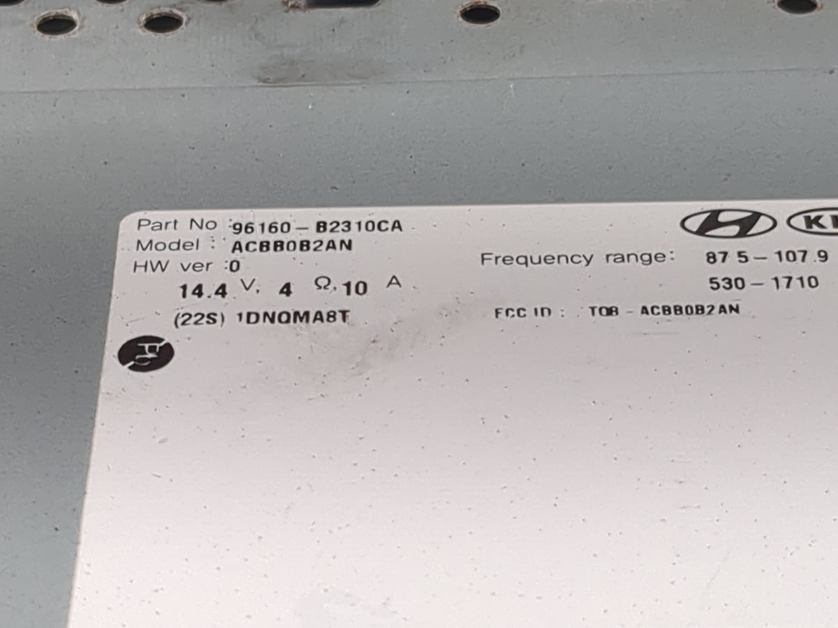 2017-2019 Kia Soul Radio AM FM Cd Player Receiver Replacement P/N:96160-B2310CA ACB0B2AN, TOB-ACB0B2AN Fits Fits 2017 2018 2