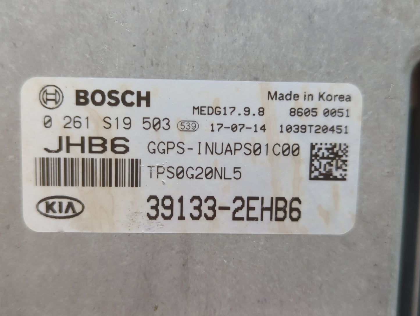 2017-2018 Kia Soul PCM Engine Control Computer ECU ECM PCU OEM P/N:39133-2EHB7 39133-2EHB6, 39132-2EHB2 Fits Fits 2017 2018 