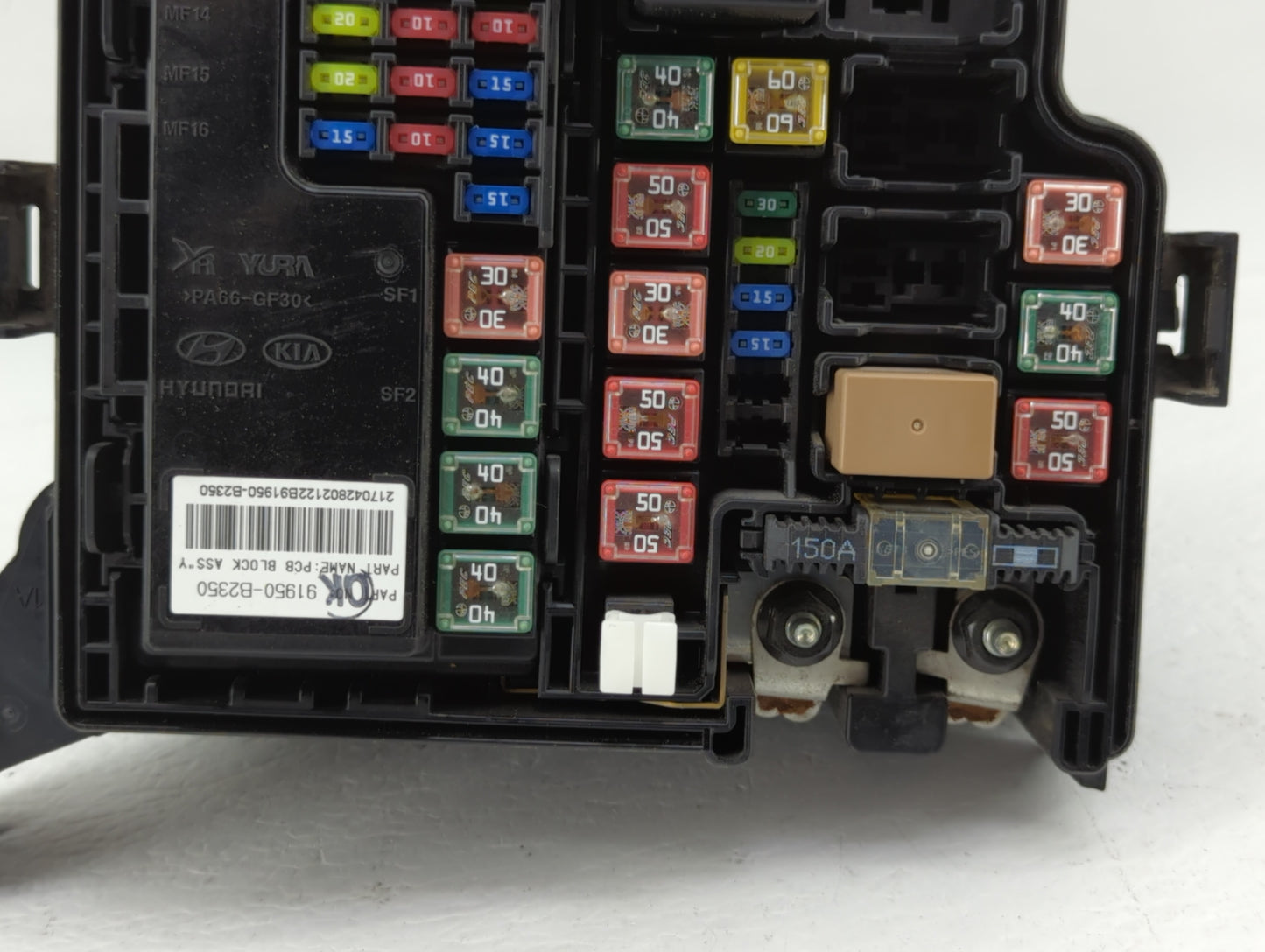 2017-2019 Kia Soul Fusebox Fuse Box Panel Relay Module P/N:91302B2120 Fits Fits 2017 2018 2019 OEM Used Auto Parts - Oemused