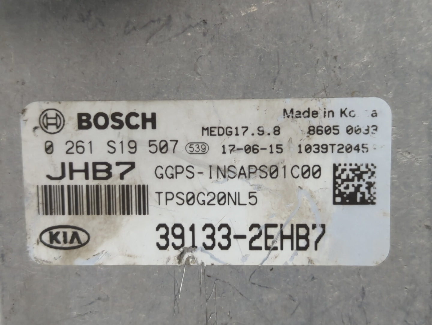 2018 Kia Soul PCM Engine Control Computer ECU ECM PCU OEM P/N:39133-2EHB7 Fits OEM Used Auto Parts - Oemusedautoparts1.com