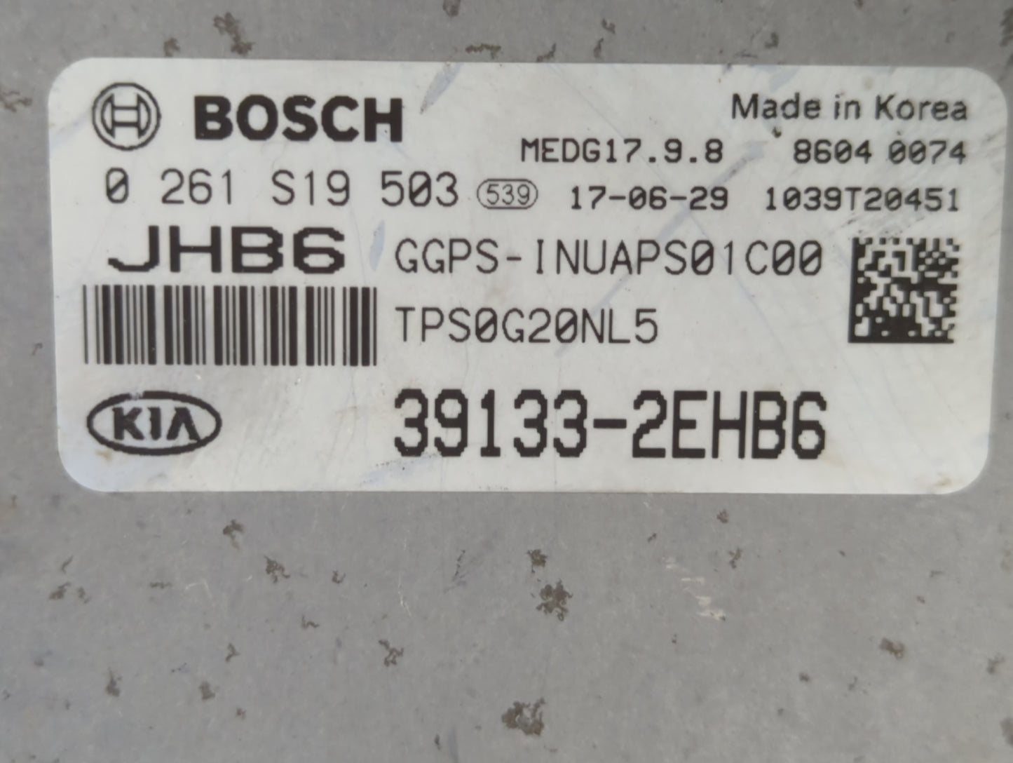 2018 Kia Soul PCM Engine Control Computer ECU ECM PCU OEM P/N:39133-2EHB6 39133-2EHB8 Fits OEM Used Auto Parts - Oemusedauto