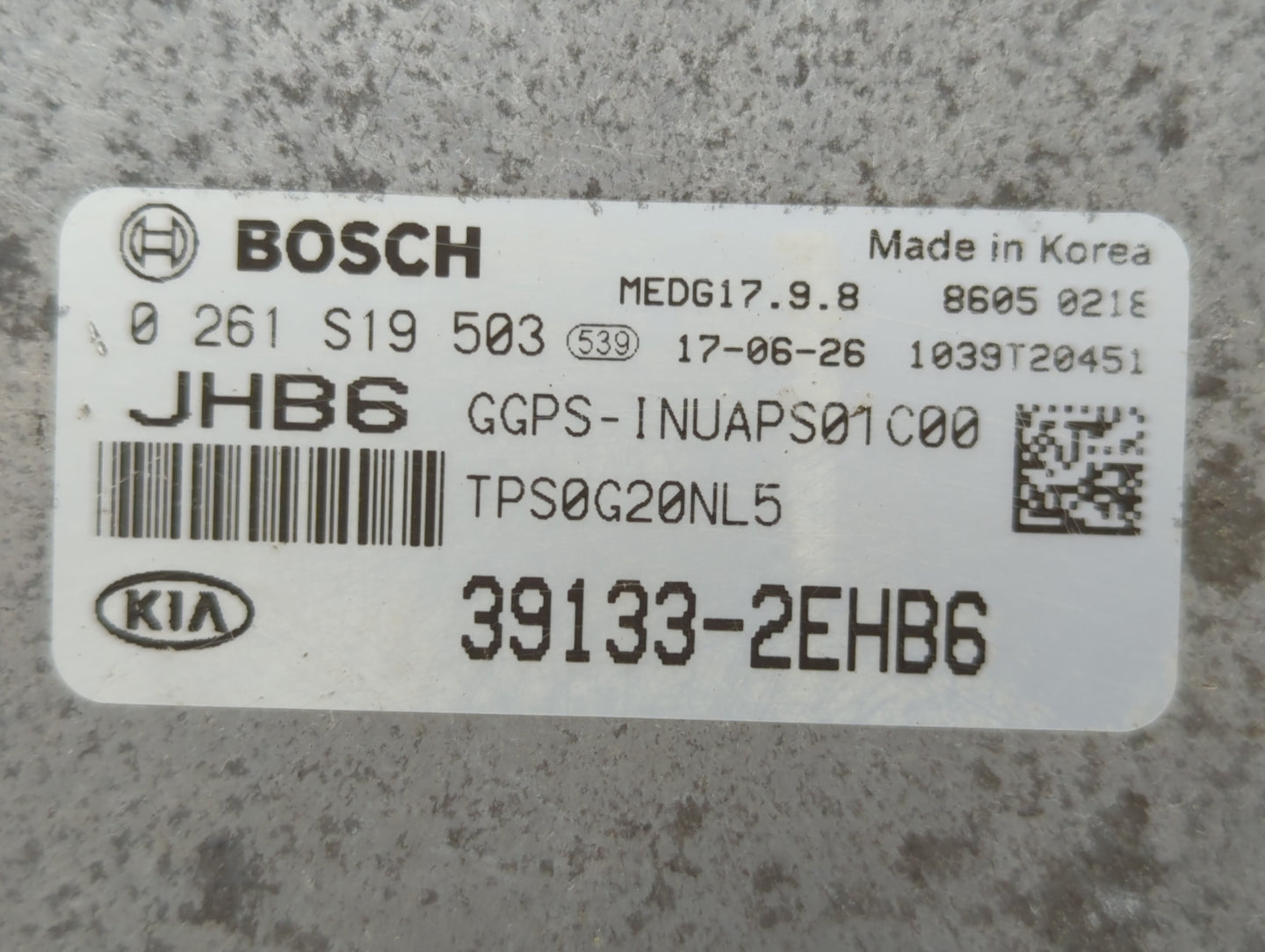2017-2018 Kia Soul PCM Engine Control Computer ECU ECM PCU OEM P/N:39133-2EHB6 39131-2EHB0 Fits Fits 2017 2018 OEM Used Auto