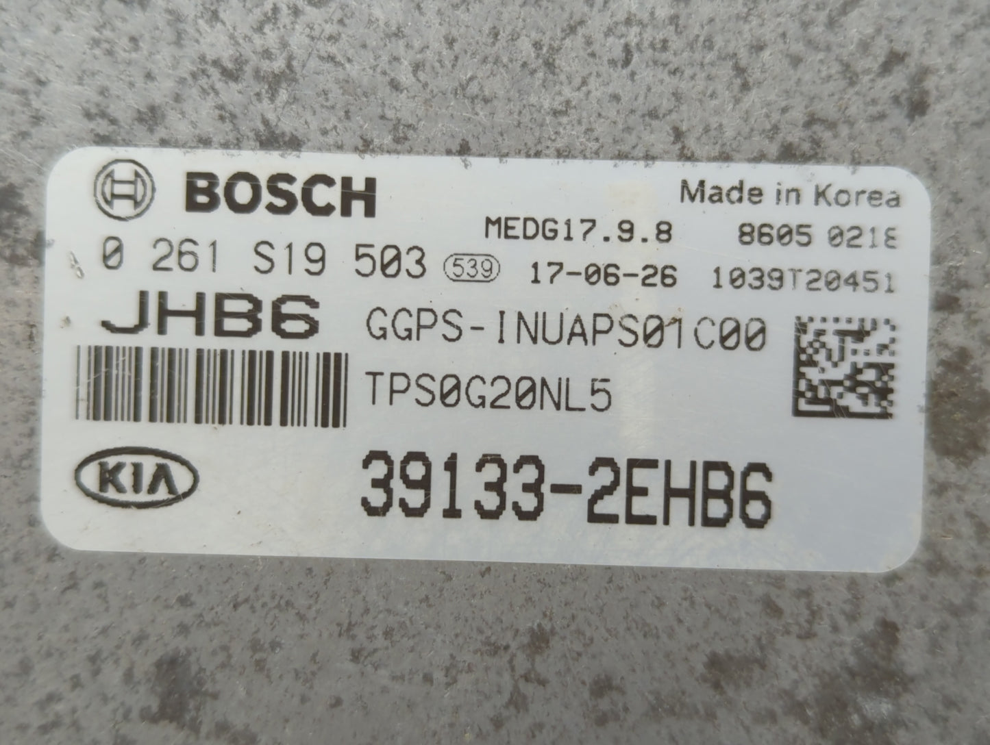 2017-2018 Kia Soul PCM Engine Control Computer ECU ECM PCU OEM P/N:39133-2EHB6 39131-2EHB0 Fits Fits 2017 2018 OEM Used Auto
