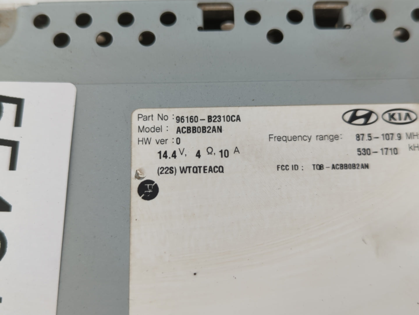 2017-2019 Kia Soul Am Fm Cd Player Radio Receiver - Oemusedautoparts1.com