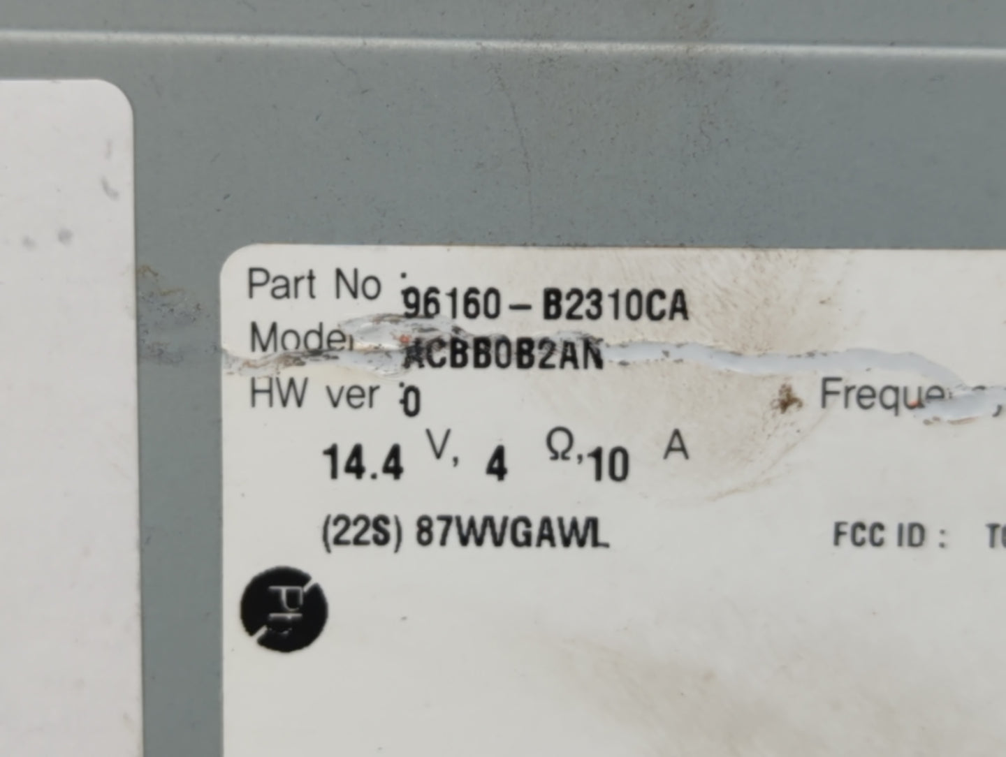 2017-2019 Kia Soul Radio AM FM Cd Player Receiver Replacement P/N:96160-B2310CA Fits Fits 2017 2018 2019 OEM Used Auto Parts