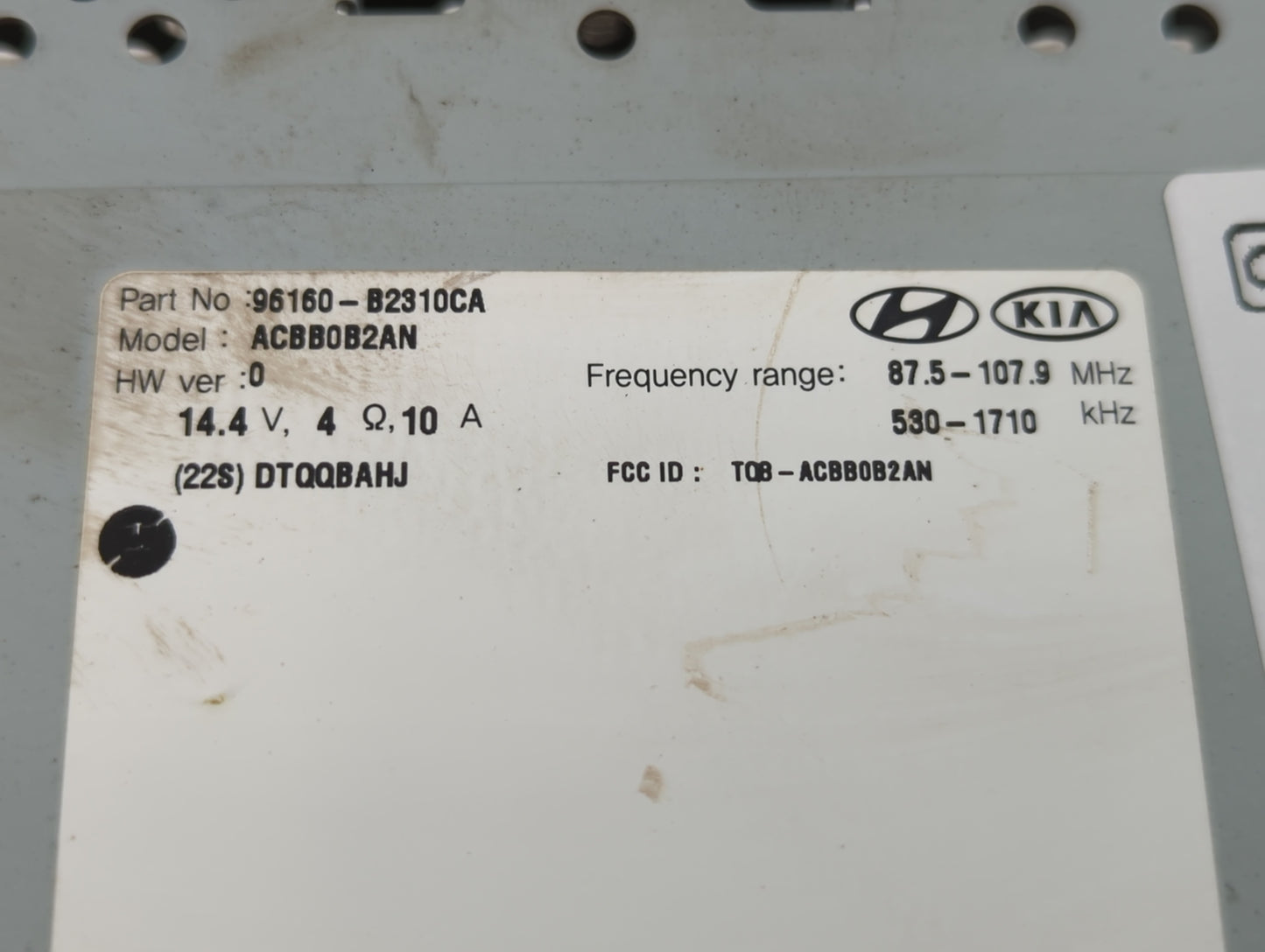 2017-2019 Kia Soul Am Fm Cd Player Radio Receiver - Oemusedautoparts1.com