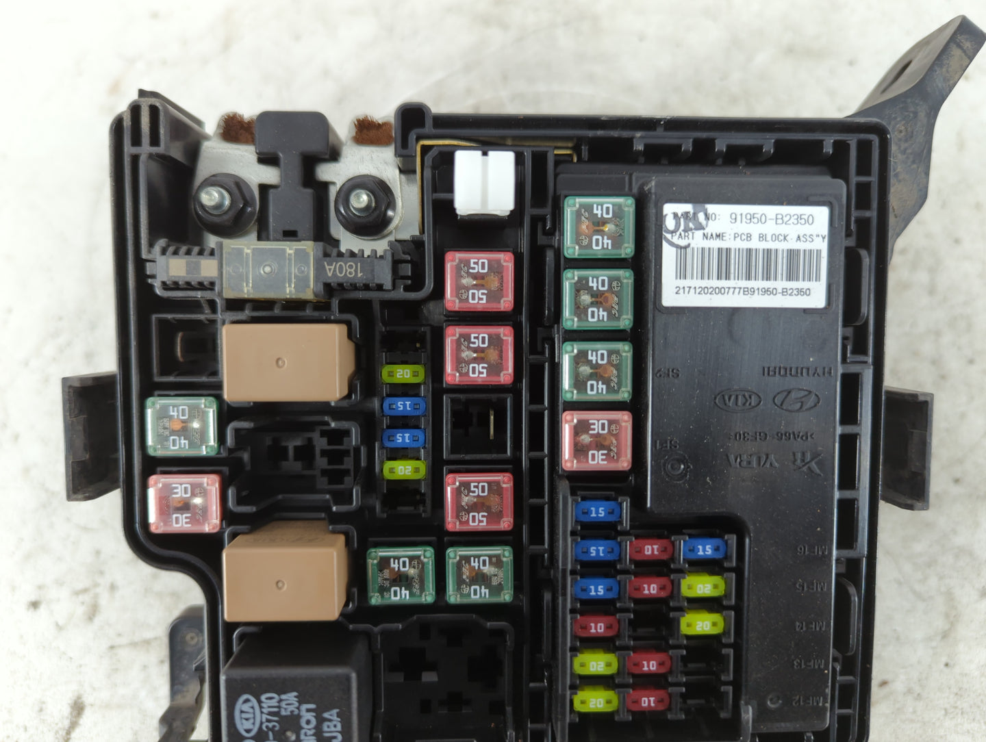 2017-2019 Kia Soul Fusebox Fuse Box Panel Relay Module P/N:91950-B2350 Fits Fits 2017 2018 2019 OEM Used Auto Parts - Oemuse