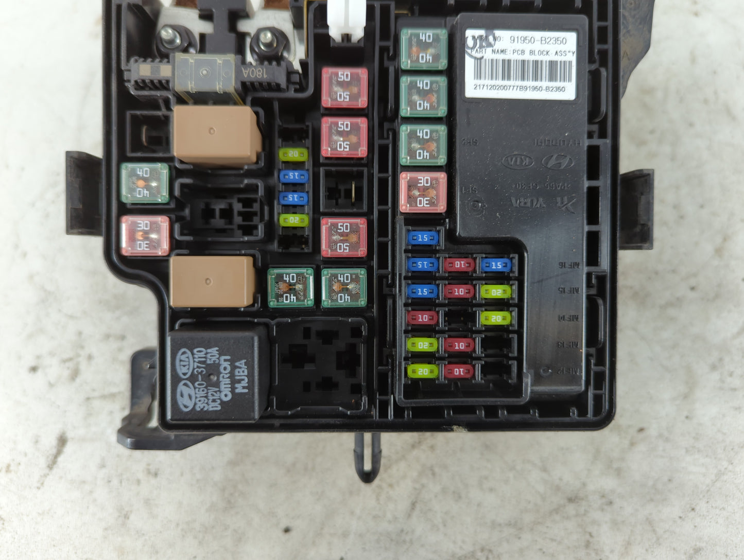 2017-2019 Kia Soul Fusebox Fuse Box Panel Relay Module P/N:91950-B2350 Fits Fits 2017 2018 2019 OEM Used Auto Parts - Oemuse