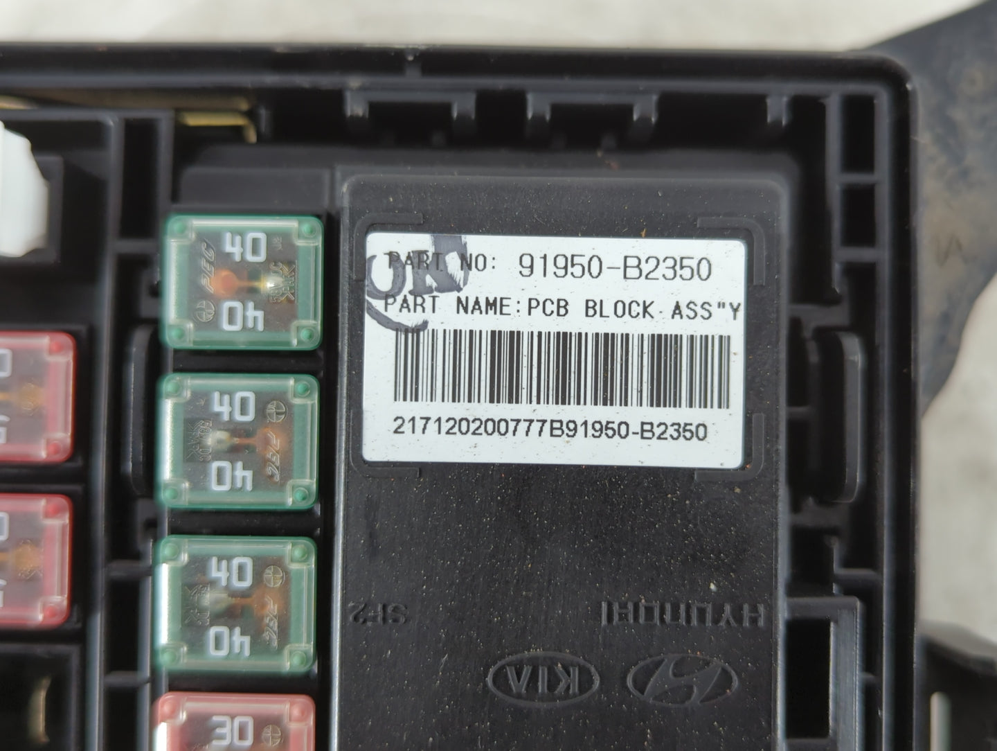 2017-2019 Kia Soul Fusebox Fuse Box Panel Relay Module P/N:91950-B2350 Fits Fits 2017 2018 2019 OEM Used Auto Parts - Oemuse