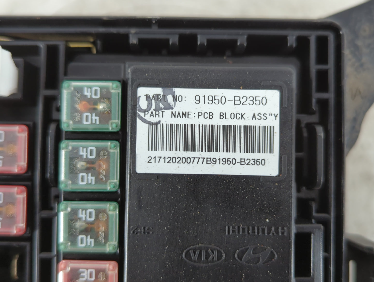 2017-2019 Kia Soul Fusebox Fuse Box Panel Relay Module P/N:91950-B2350 Fits Fits 2017 2018 2019 OEM Used Auto Parts - Oemuse