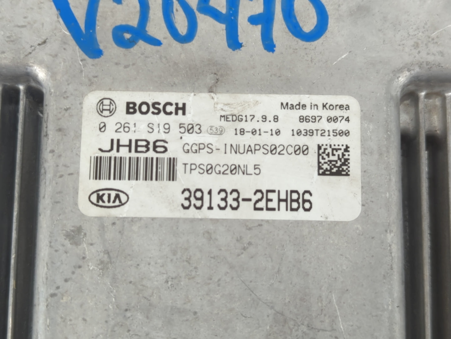 2018 Kia Soul PCM Engine Control Computer ECU ECM PCU OEM P/N:39133-2EHB6 Fits OEM Used Auto Parts - Oemusedautoparts1.com