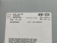 2018 Kia Sportage Radio AM FM Cd Player Receiver Replacement P/N:96560-D9151WK Fits OEM Used Auto Parts - Oemusedautoparts1.