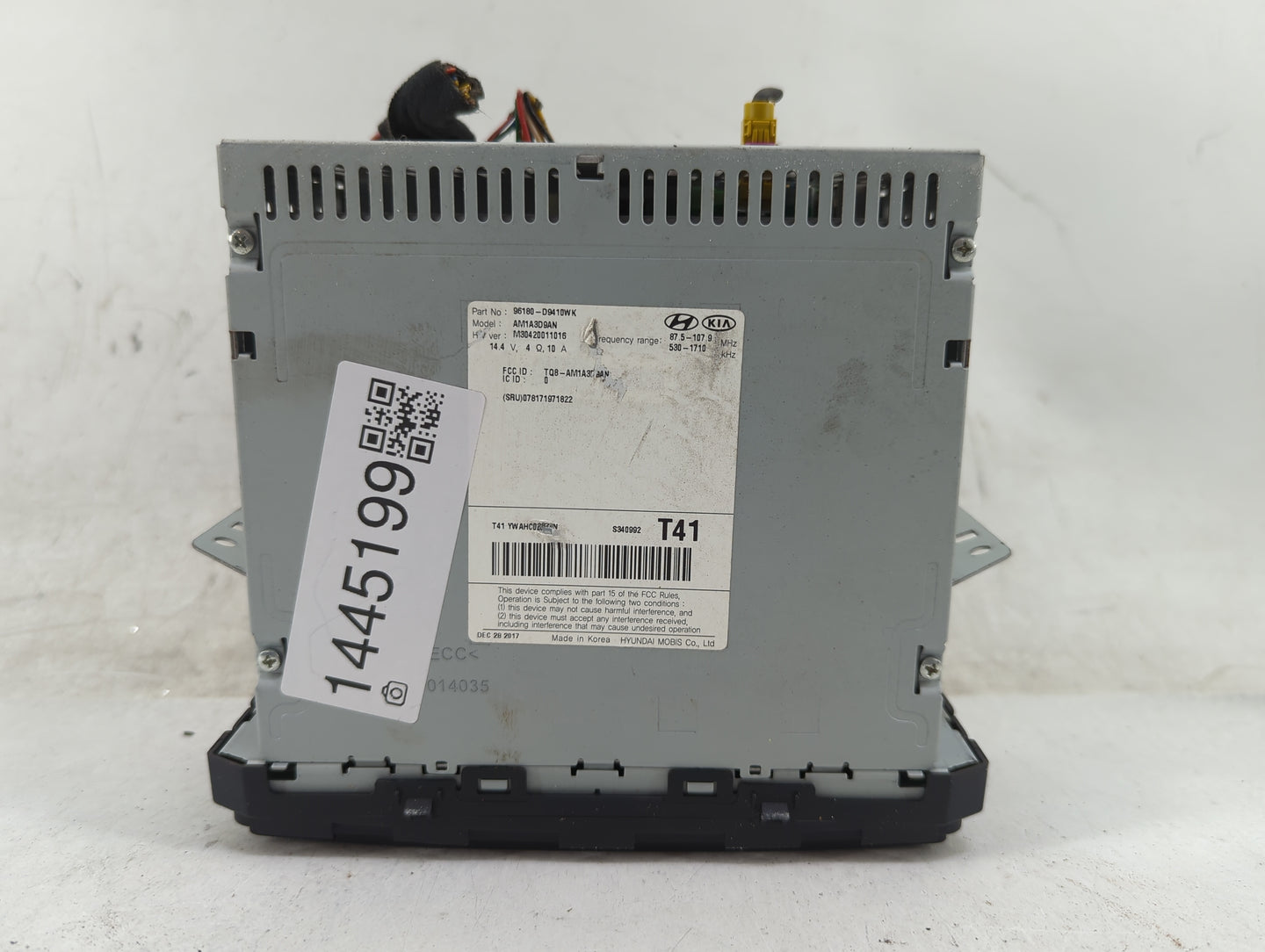 2017-2019 Kia Sportage Radio AM FM Cd Player Receiver Replacement P/N:96180-D9410WK AM1A3D9AN Fits Fits 2017 2018 2019 OEM U