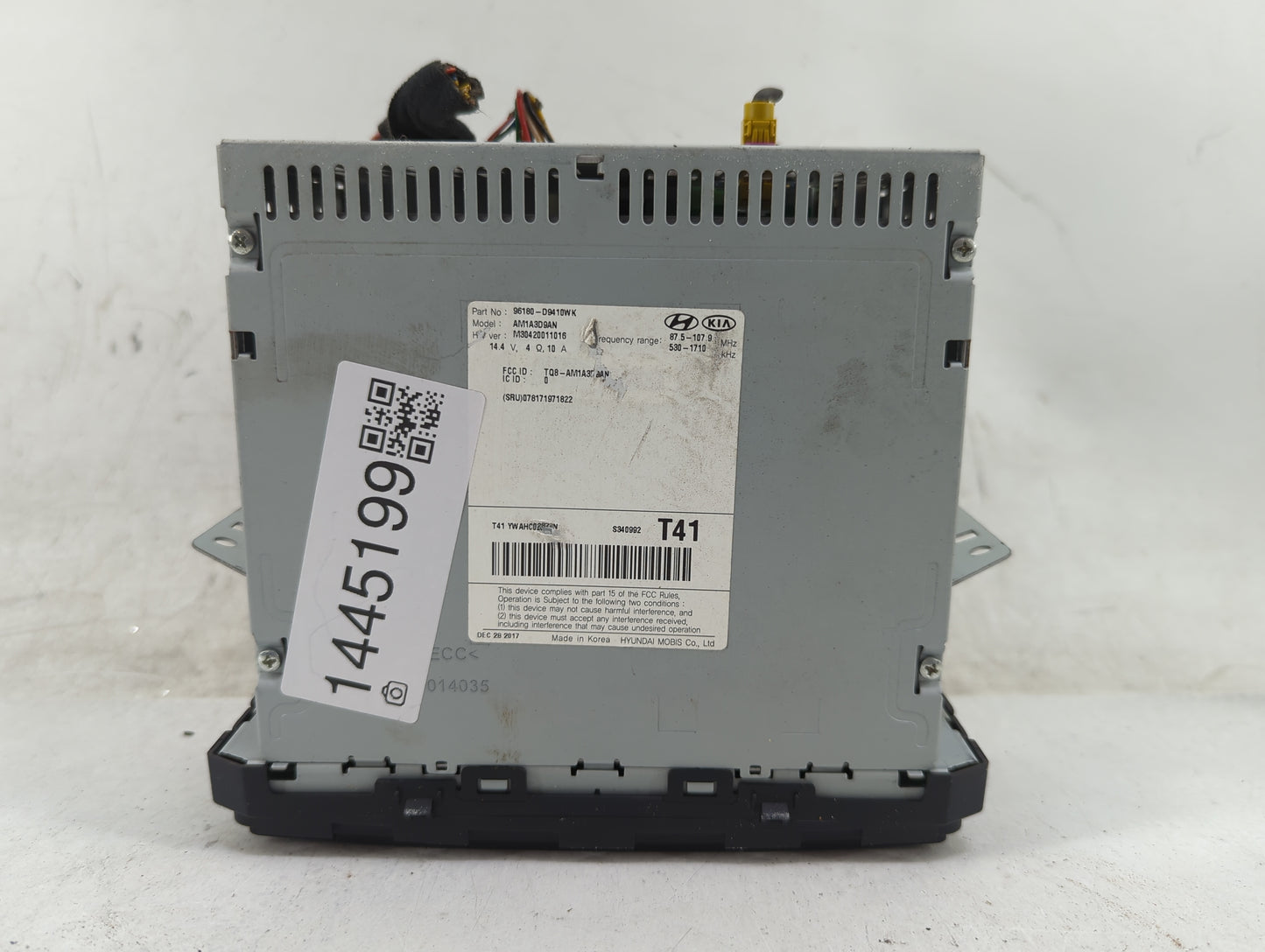 2017-2019 Kia Sportage Radio AM FM Cd Player Receiver Replacement P/N:96180-D9410WK AM1A3D9AN Fits Fits 2017 2018 2019 OEM U