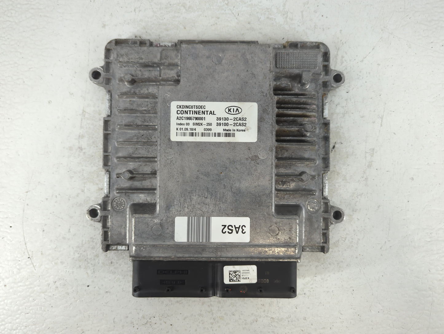 2018-2019 Kia Stinger PCM Engine Control Computer ECU ECM PCU OEM P/N:39130-2CAS2 39100-2CAS2 Fits Fits 2018 2019 OEM Used A