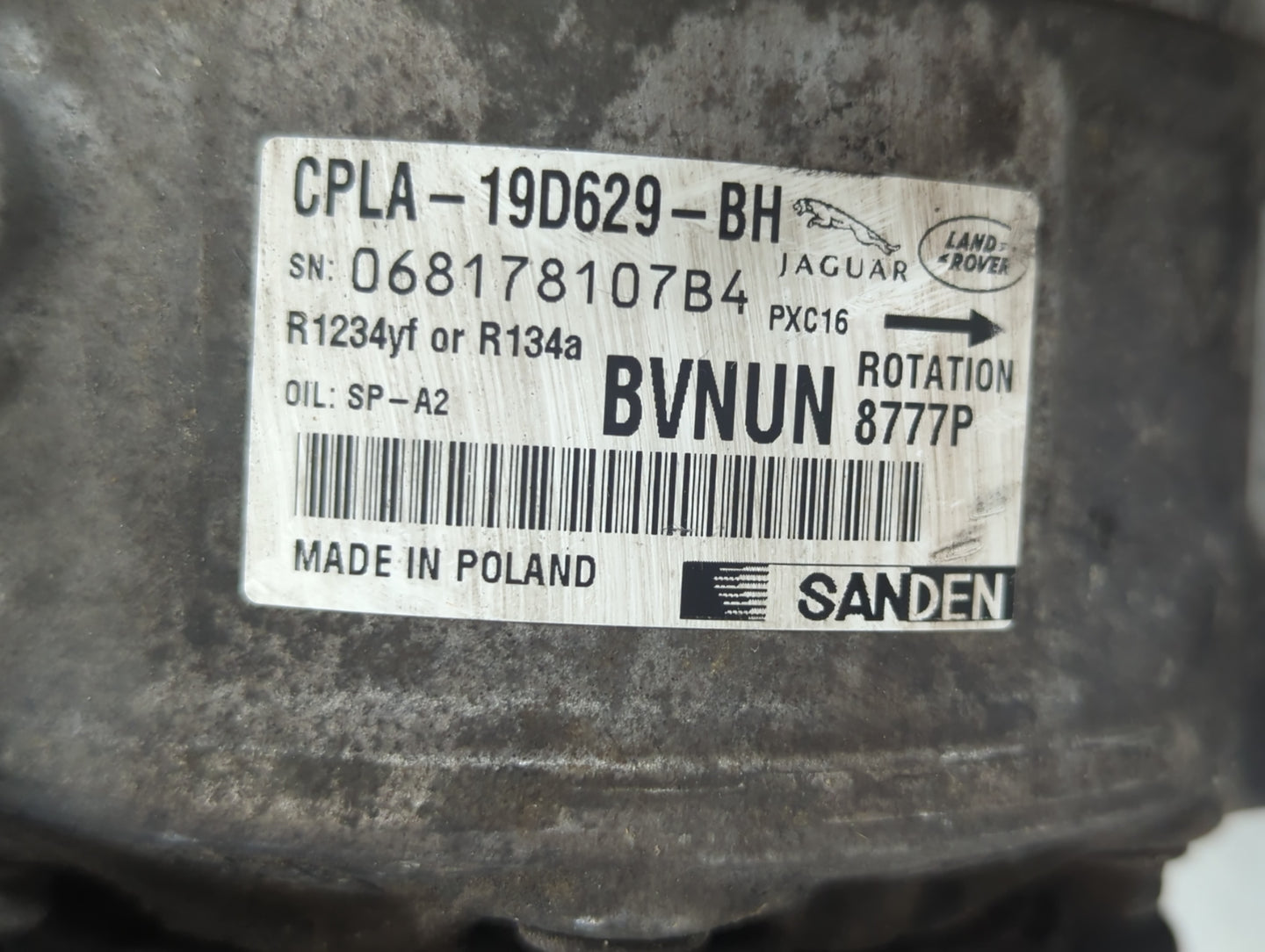 2018 Land Rover Discovery Sport Air Conditioning A/c Ac Compressor Oem - Oemusedautoparts1.com