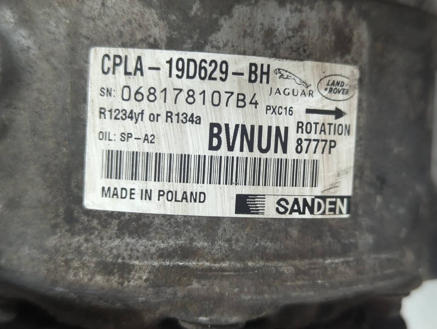 2018 Land Rover Discovery Sport Air Conditioning A/c Ac Compressor Oem - Oemusedautoparts1.com