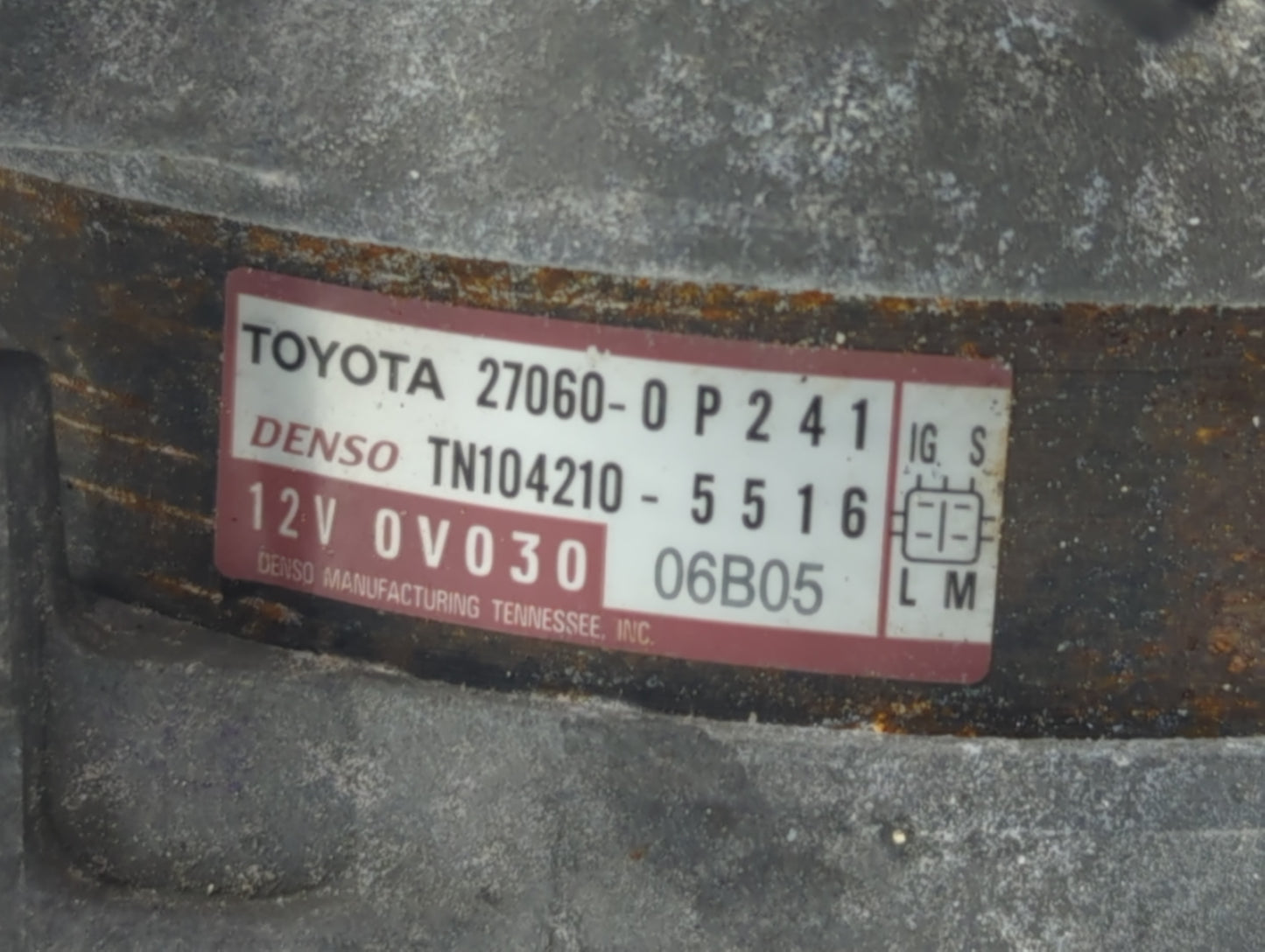 2013-2018 Lexus Es350 Alternator Replacement Generator Charging Assembly Engine OEM P/N:TN104210-5516 27060-0P241 Fits OEM U