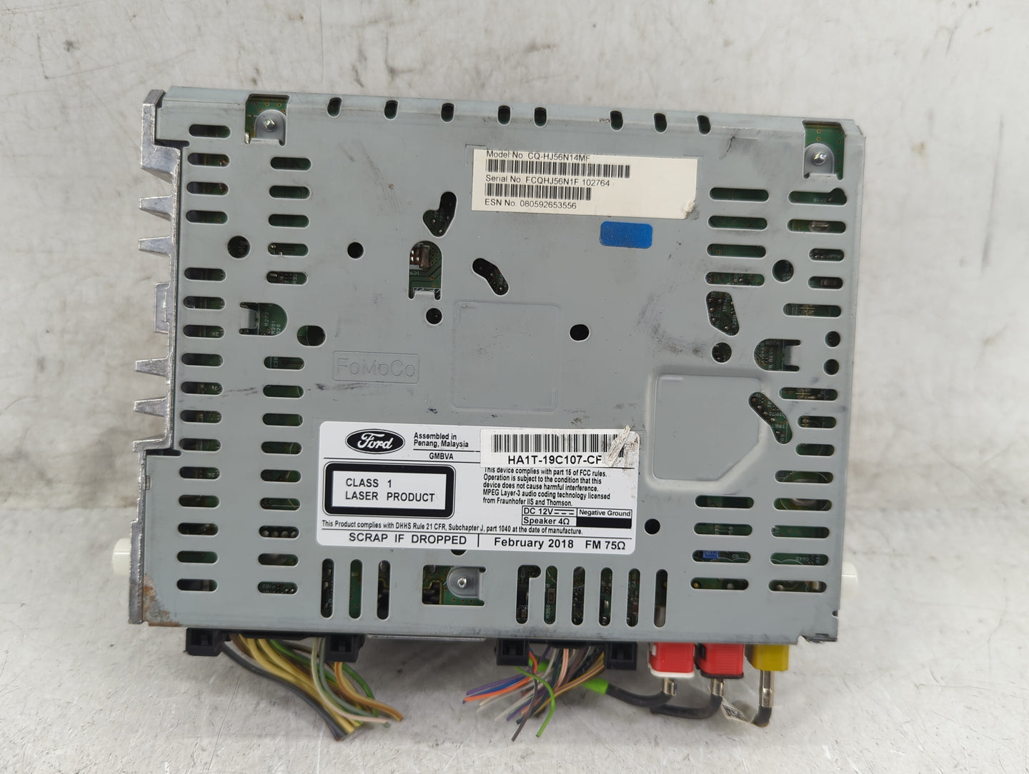 2017-2018 Lincoln Mkx Radio AM FM Cd Player Receiver Replacement P/N:HA1T-19C107-CF Fits Fits 2017 2018 OEM Used Auto Parts 