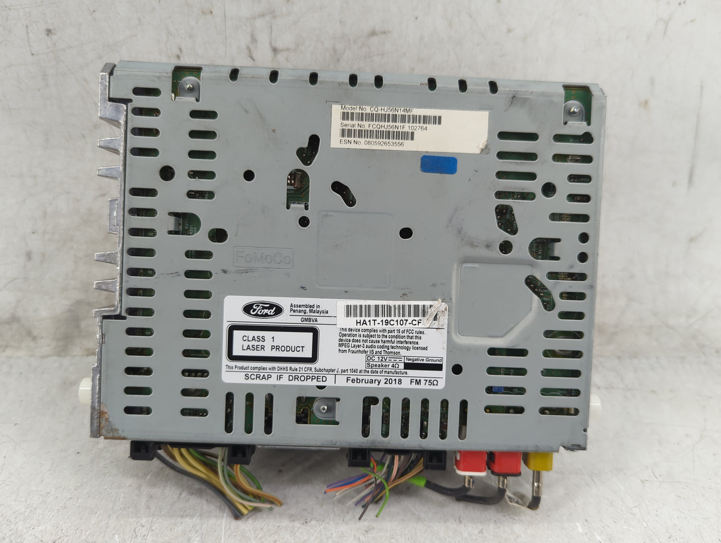 2017-2018 Lincoln Mkx Radio AM FM Cd Player Receiver Replacement P/N:HA1T-19C107-CF Fits Fits 2017 2018 OEM Used Auto Parts 