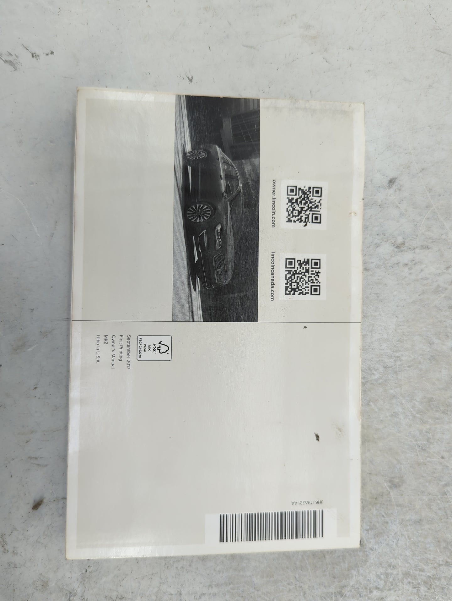 2018 Lincoln Mkz Owners Manual Book Guide P/N:JH6J 19A321 AA JH6J-19A321-AA OEM Used Auto Parts - Oemusedautoparts1.com