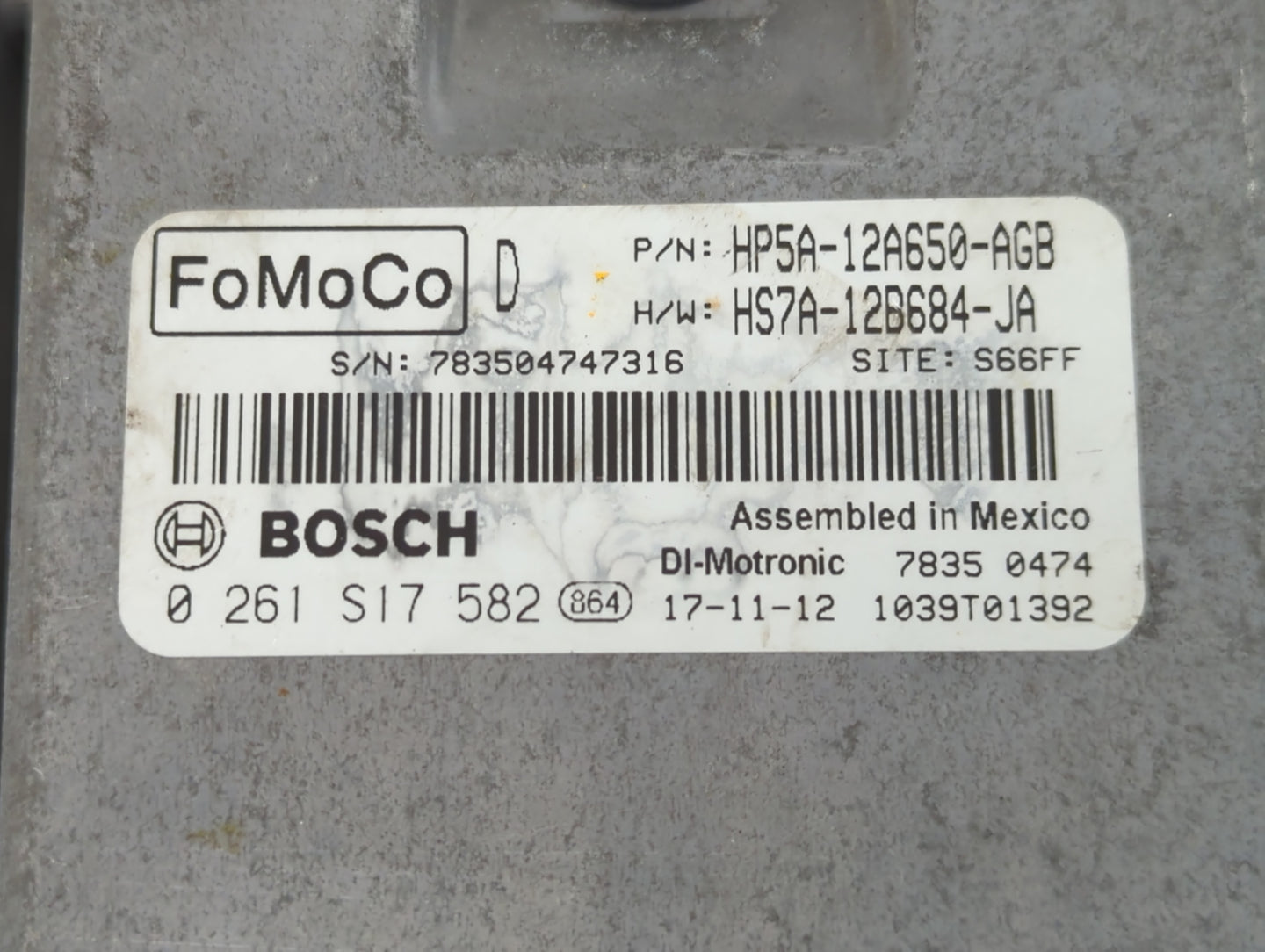 2017-2020 Lincoln Mkz PCM Engine Control Computer ECU ECM PCU OEM P/N:HS7A-12B684-JA HP5A-12A650-AGB Fits OEM Used Auto Part