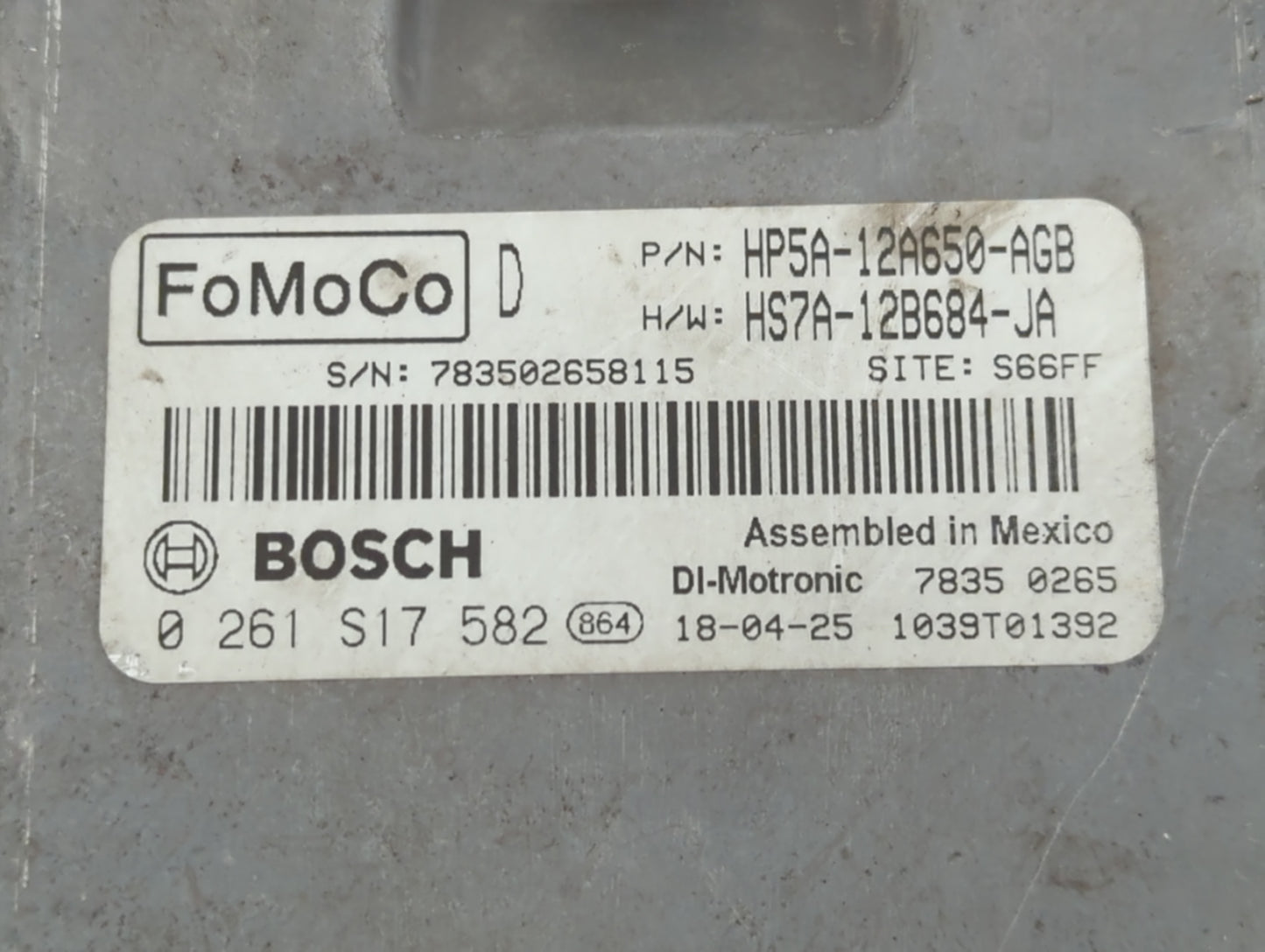 2017-2019 Lincoln Mkz PCM Engine Control Computer ECU ECM PCU OEM P/N:HS7A-12B684-JA HP5A-12A650-AGB Fits Fits 2017 2018 201