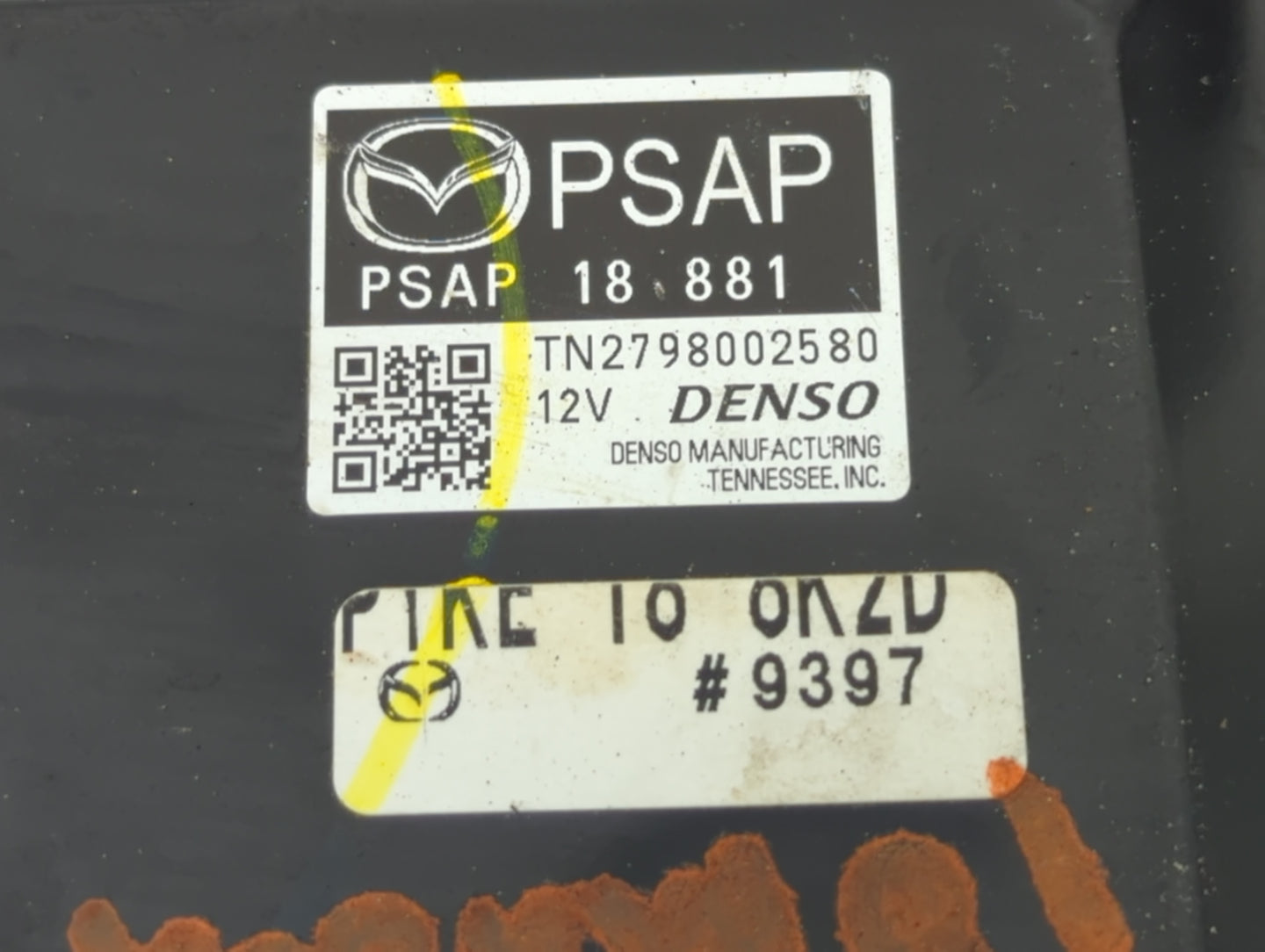 2017-2018 Mazda 3 PCM Engine Control Computer ECU ECM PCU OEM P/N:TN2798002580 Fits Fits 2017 2018 OEM Used Auto Parts - Oem