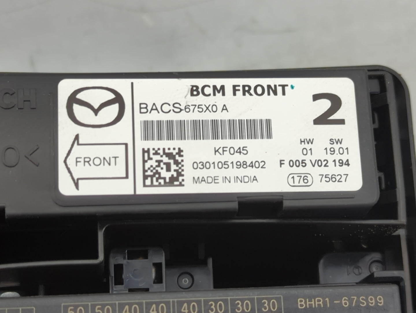 2014-2016 Mazda 3 Fusebox Fuse Box Panel Relay Module P/N:BACS-675X0 Fits Fits 2014 2015 2016 OEM Used Auto Parts - Oemuseda