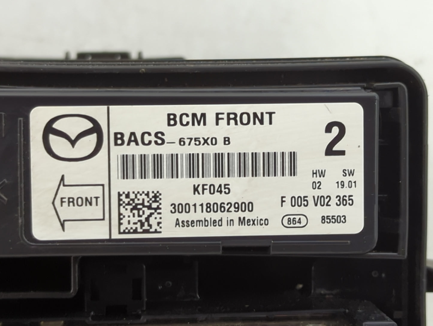 2014-2016 Mazda 3 Fusebox Fuse Box Panel Relay Module P/N:BACS-675X0 Fits Fits 2014 2015 2016 OEM Used Auto Parts - Oemuseda