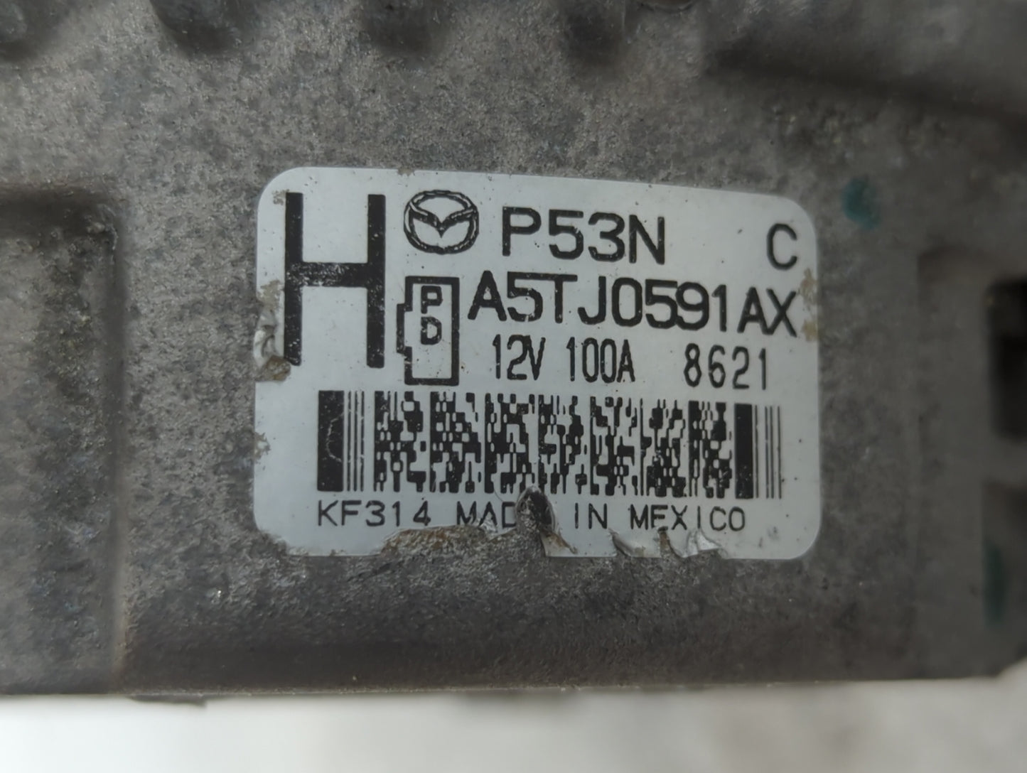 2018 Mazda 3 Alternator Replacement Generator Charging Assembly Engine OEM P/N:A5TJ0591AX P53NC Fits OEM Used Auto Parts - O