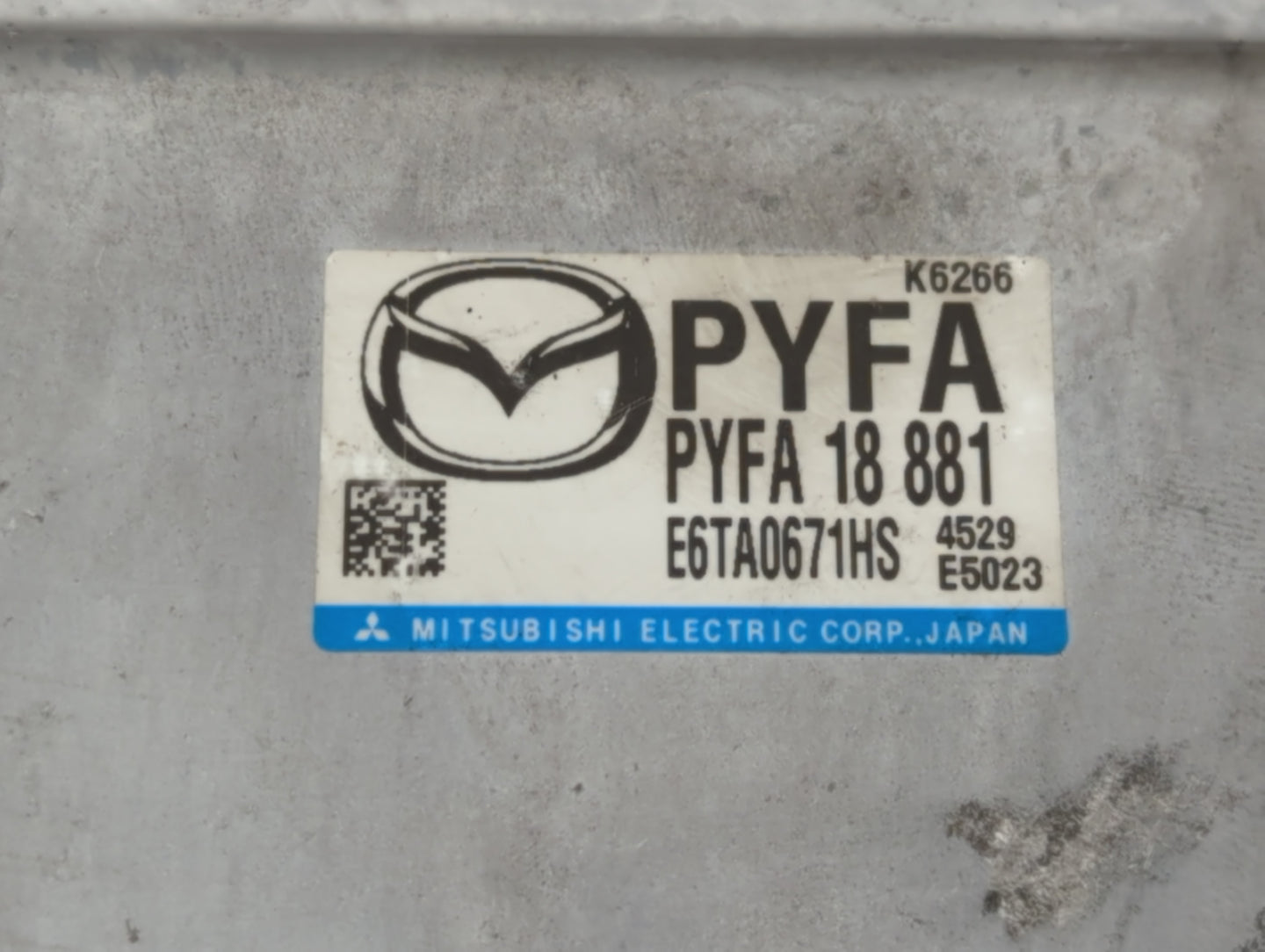 2018 Mazda 6 PCM Engine Control Computer ECU ECM PCU OEM P/N:E6TA0671HS PYFA 18 881 Fits OEM Used Auto Parts - Oemusedautopa