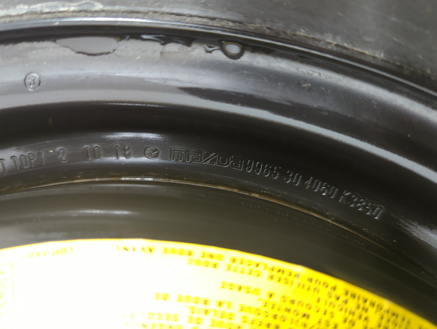 2018 Mazda Cx-5 Spare Donut Tire Wheel Rim Oem - Oemusedautoparts1.com