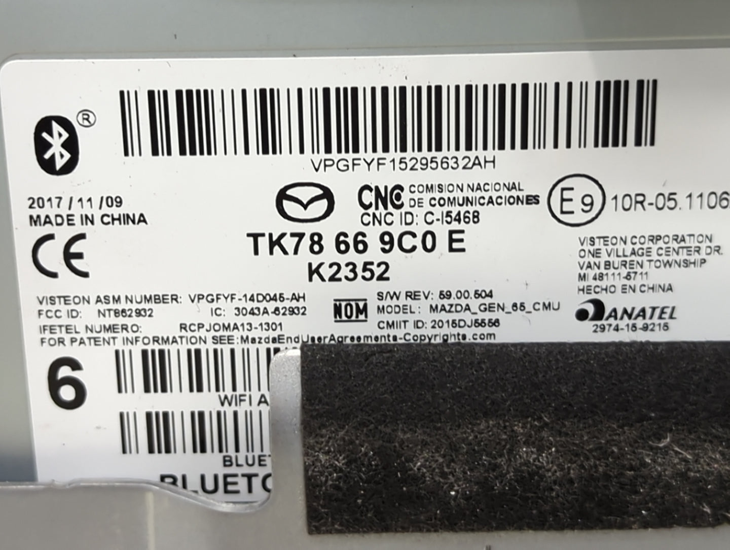 2016-2018 Mazda Cx-9 Radio AM FM Cd Player Receiver Replacement P/N:TK78 66 9C0 E VPGFYF15295632AH Fits Fits 2016 2017 2018 
