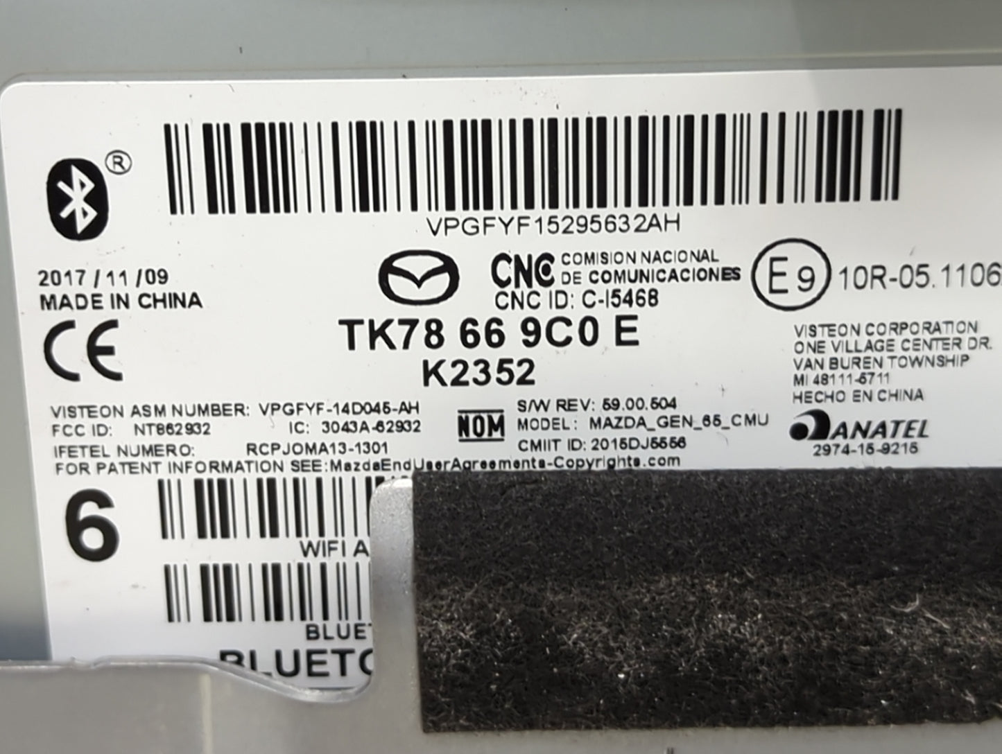 2016-2018 Mazda Cx-9 Radio AM FM Cd Player Receiver Replacement P/N:TK78 66 9C0 E VPGFYF15295632AH Fits Fits 2016 2017 2018 
