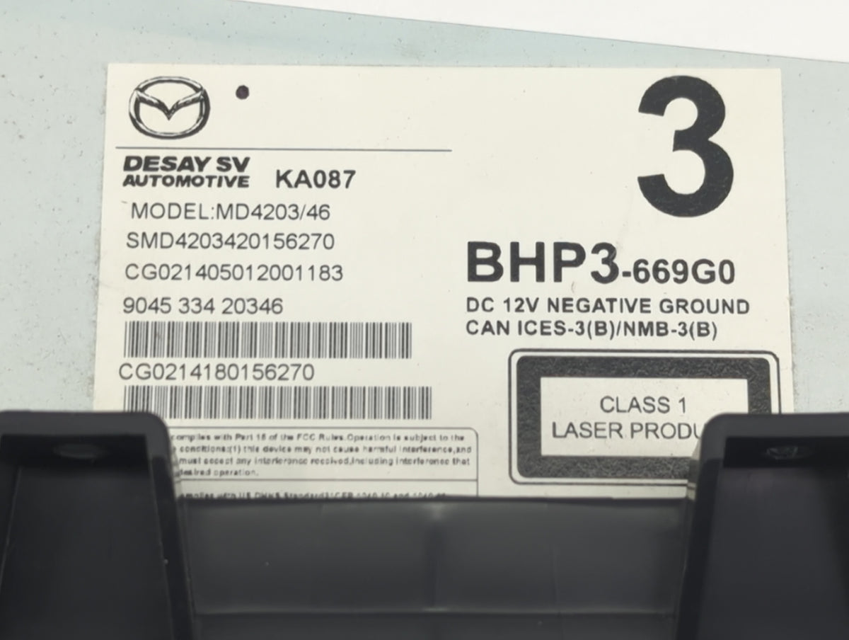 2018 Mazda Mazda3 Radio AM FM Cd Player Receiver Replacement P/N:BHP3-669G0 MD4203/46, KA087 Fits OEM Used Auto Parts - Oemu