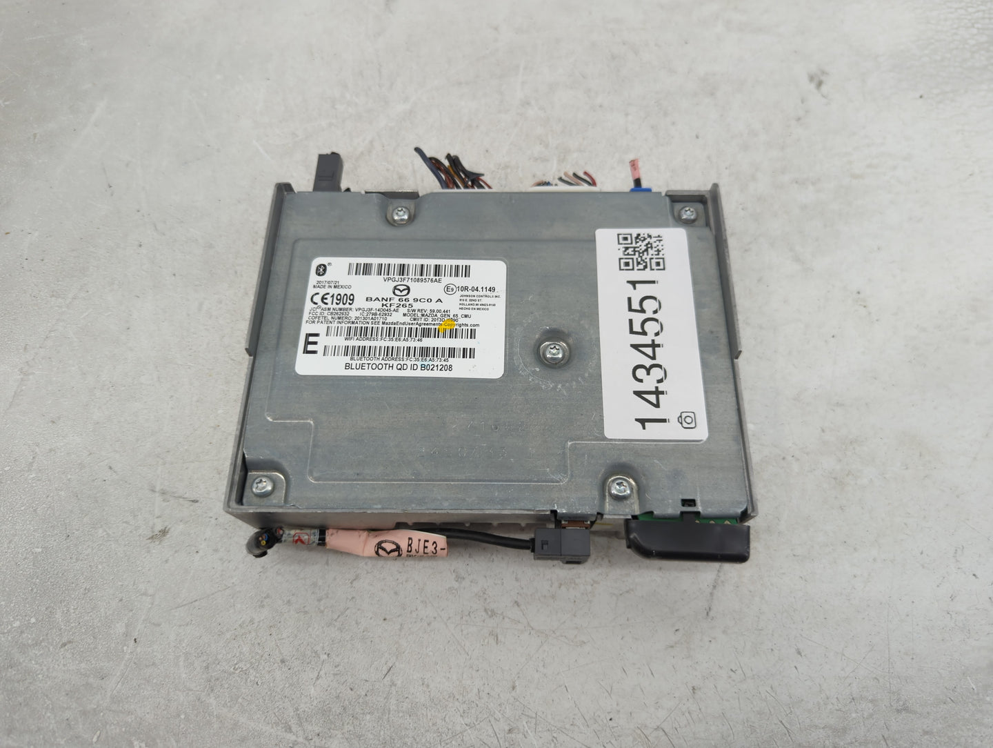 2018 Mazda Mazda3 Radio AM FM Cd Player Receiver Replacement P/N:BANF 66 9C0 A VPGJ3F-14D045-AE Fits Fits 2016 2017 2019 202