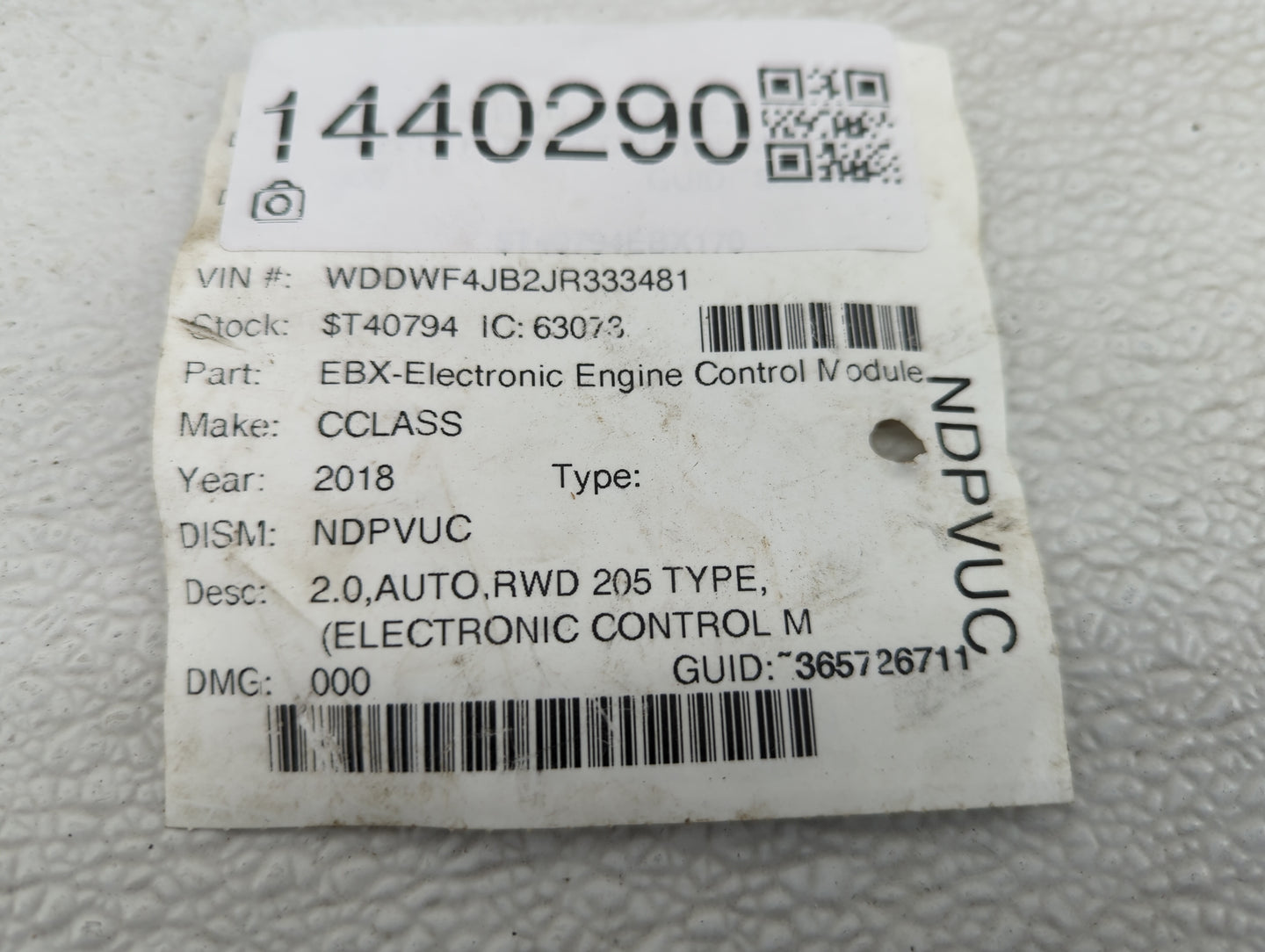 2018 Mercedes-Benz C-Class PCM Engine Control Computer ECU ECM PCU OEM P/N:A2749001600 A0075409181 Fits Fits 2016 2017 2019 