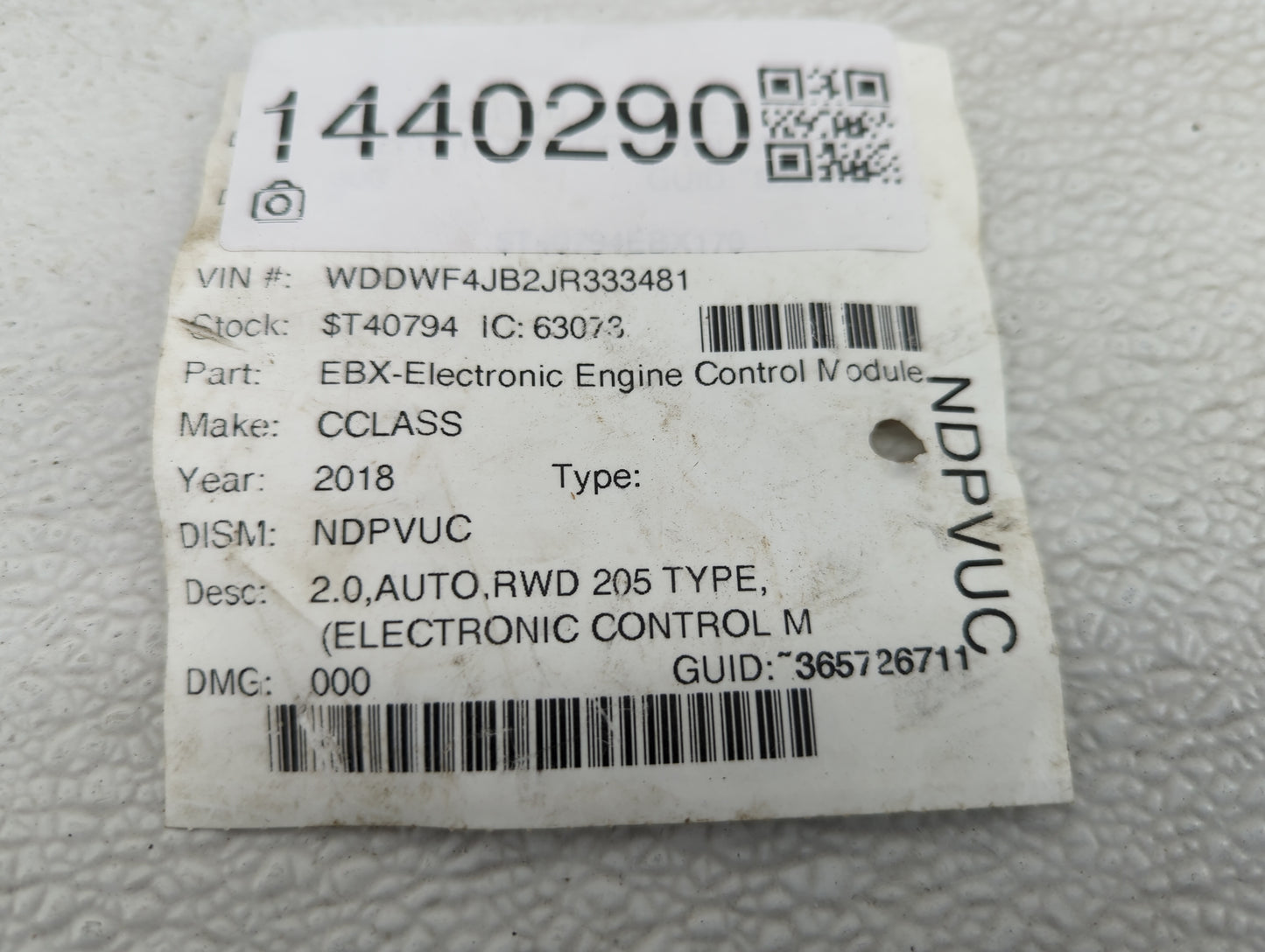 2018 Mercedes-Benz C-Class PCM Engine Control Computer ECU ECM PCU OEM P/N:A2749001600 A0075409181 Fits Fits 2016 2017 2019 