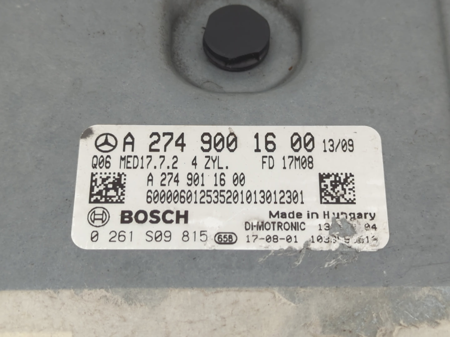 2017-2018 Mercedes-Benz C300 PCM Engine Control Computer ECU ECM PCU OEM P/N:A 274 900 16 00 0 261 S09 815 Fits OEM Used Aut