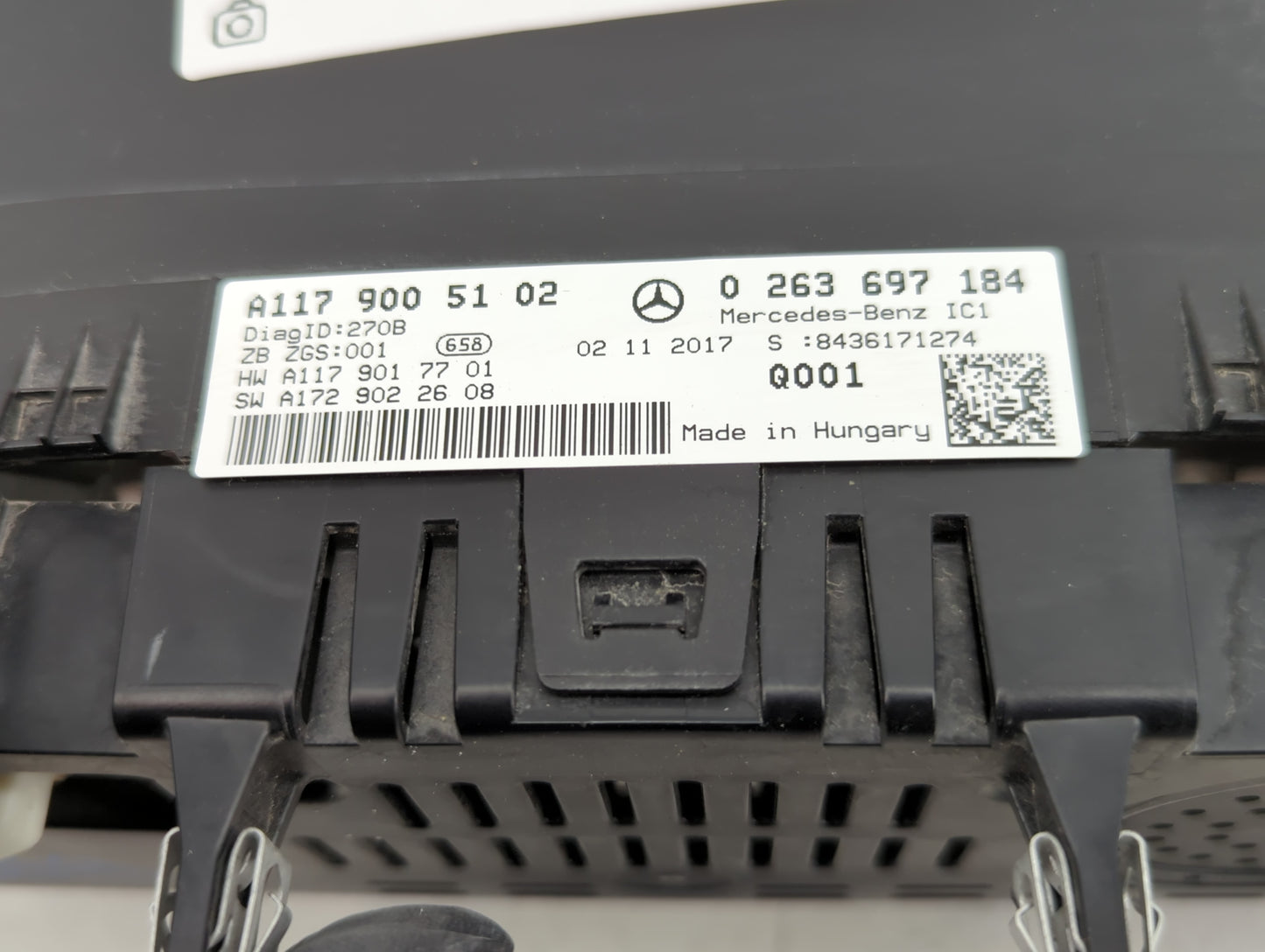 2018 Mercedes-Benz Cla250 Instrument Cluster Speedometer Gauges P/N:A1179005102 0263697184, A1179017701, A1729022608 Miles: 