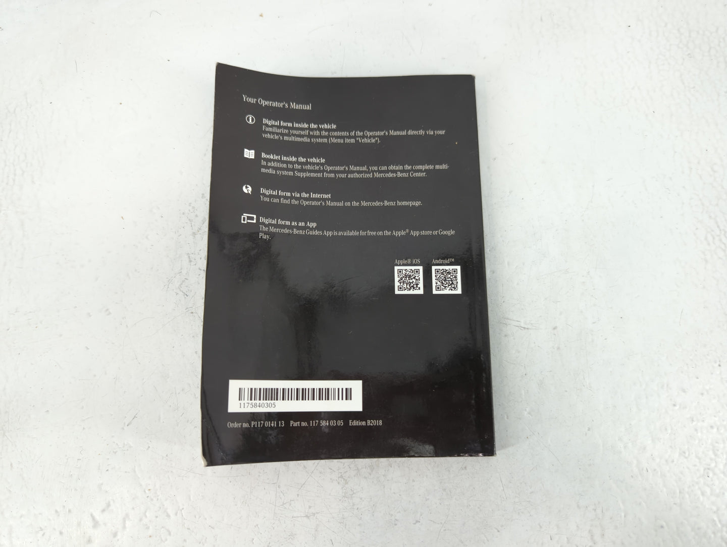 2018 Mercedes-Benz Cla250 Owners Manual Book Guide P/N:117 584 03 05 OEM Used Auto Parts - Oemusedautoparts1.com