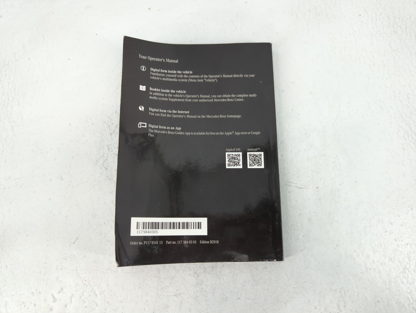 2018 Mercedes-Benz Cla250 Owners Manual Book Guide P/N:117 584 03 05 OEM Used Auto Parts - Oemusedautoparts1.com