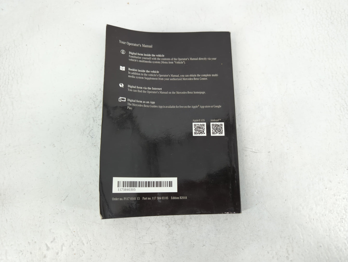 2018 Mercedes-Benz Cla250 Owners Manual Book Guide P/N:117 584 03 05 OEM Used Auto Parts - Oemusedautoparts1.com